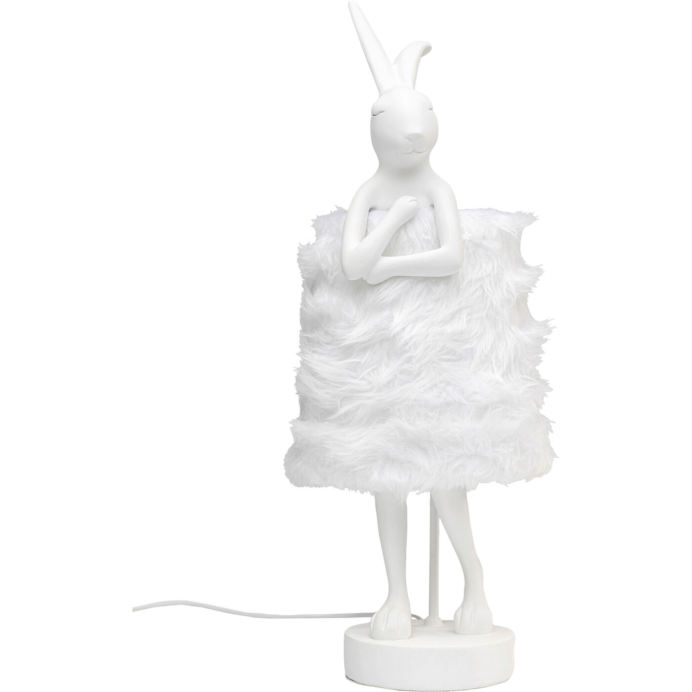 Светильник настольный Animal Rabbit Fur White/Silver 68cm