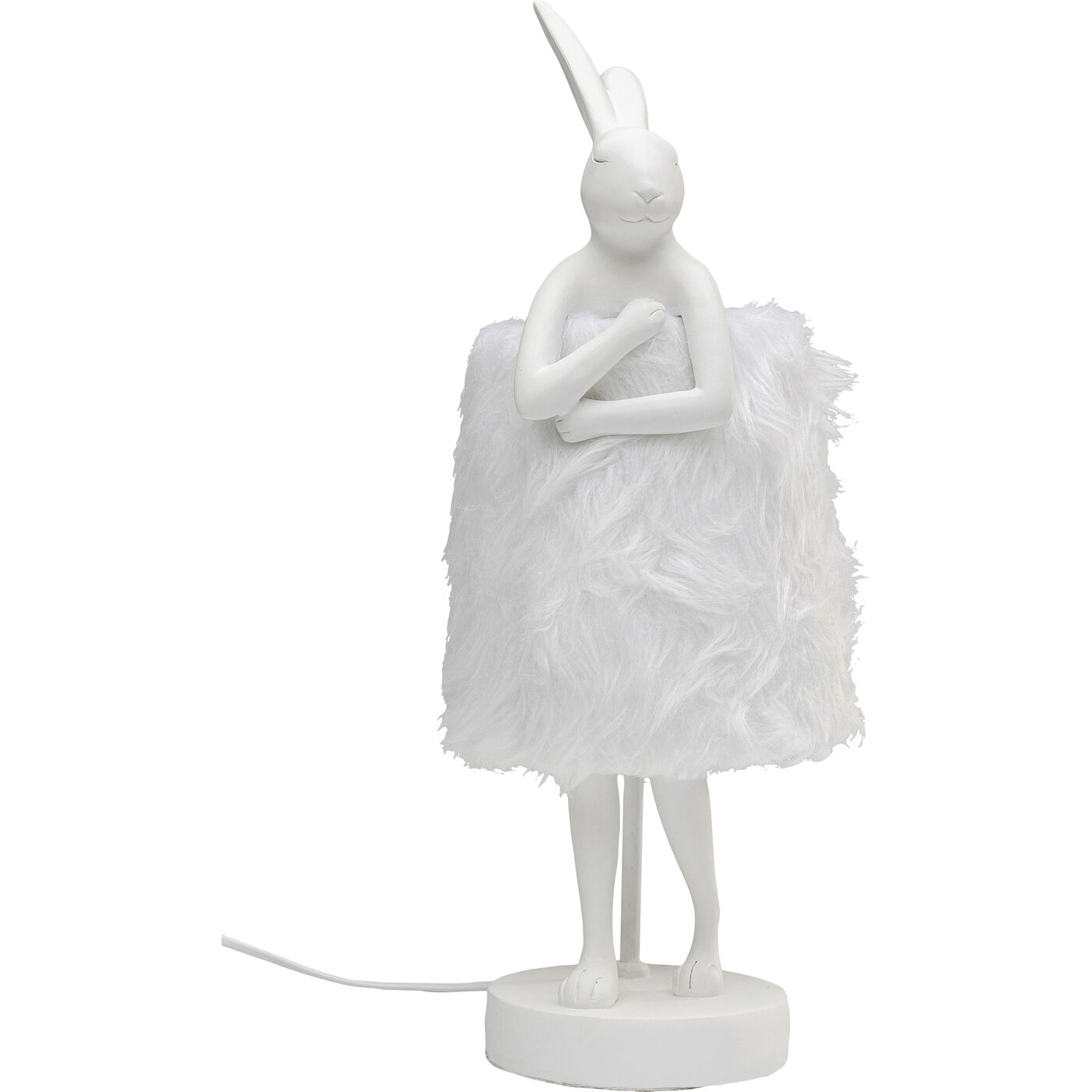 Светильник настольный Animal Rabbit Fur White/Silver 50cm