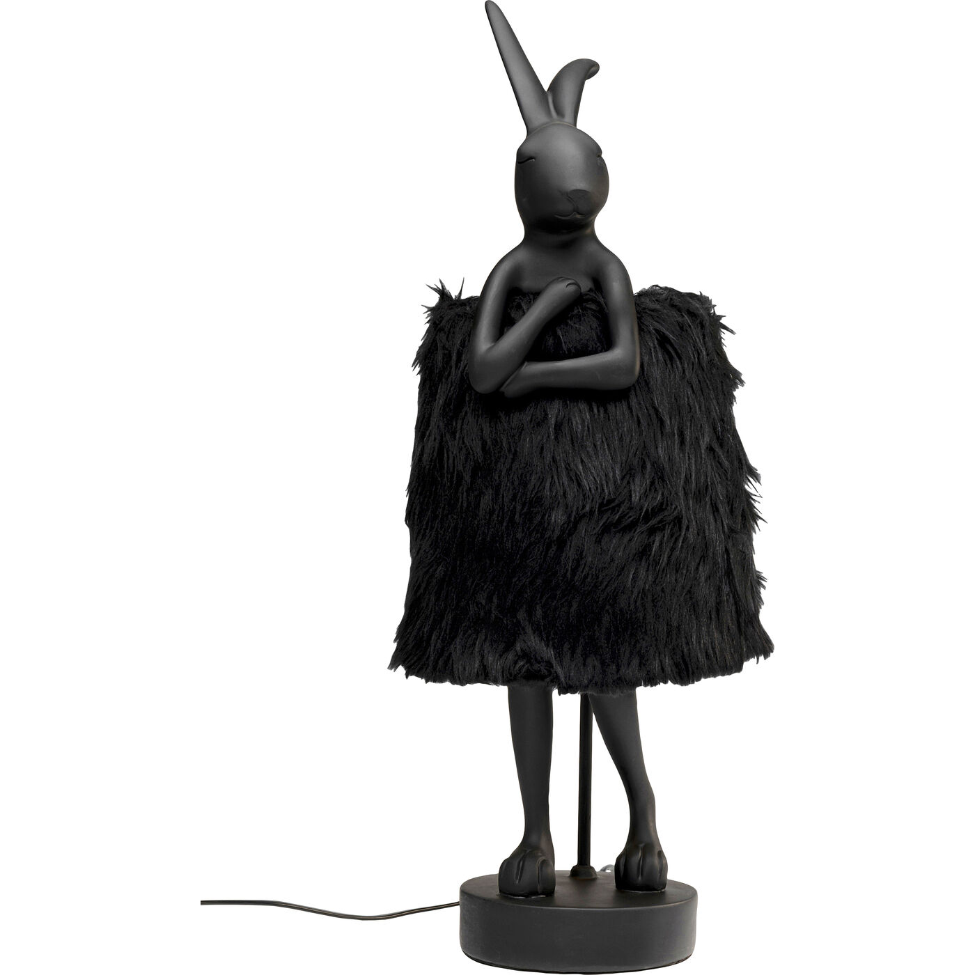 Светильник настольный Animal Rabbit Fur Black/Gold 68cm