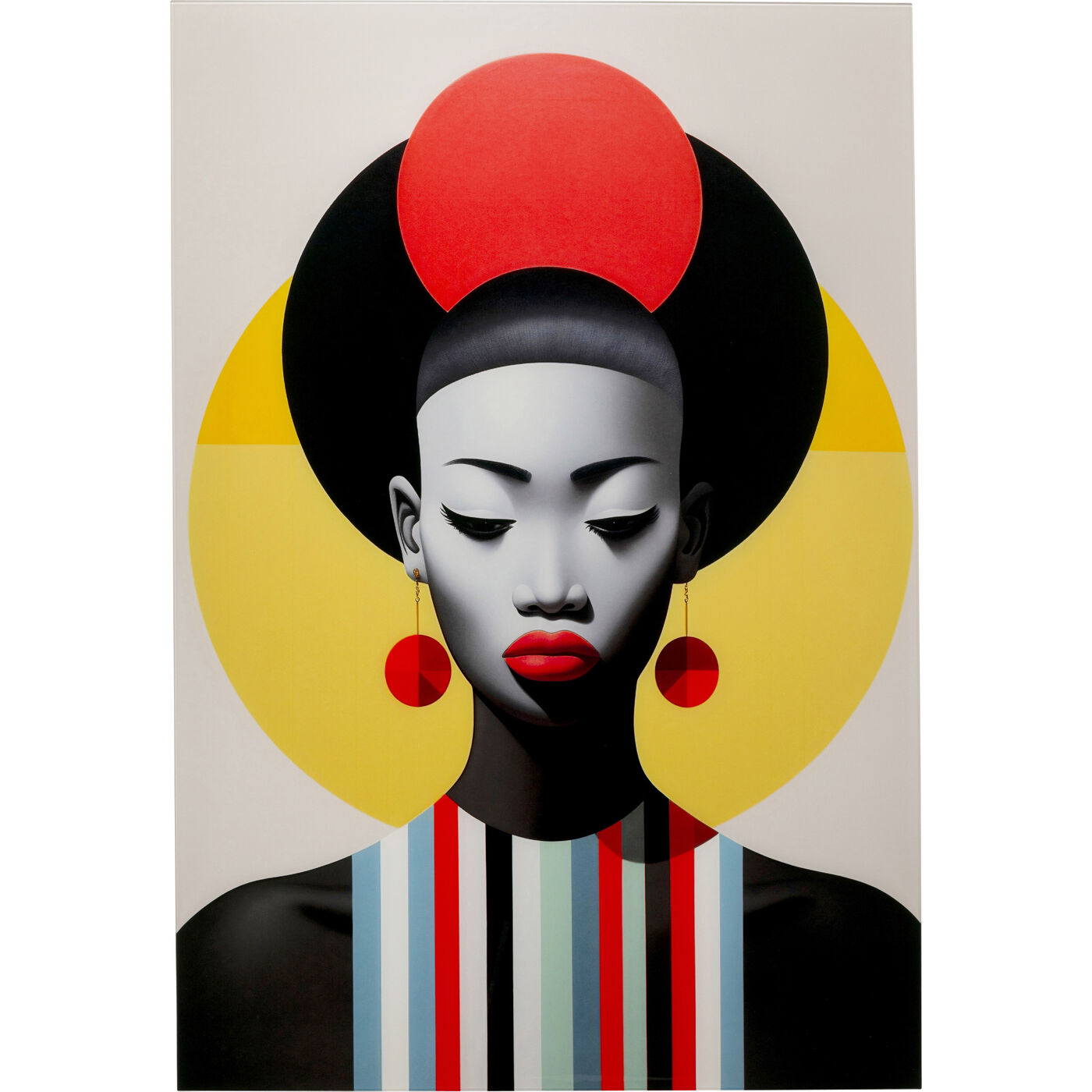 Картина стеклянная Muse Retro Lady Red 80x120cm