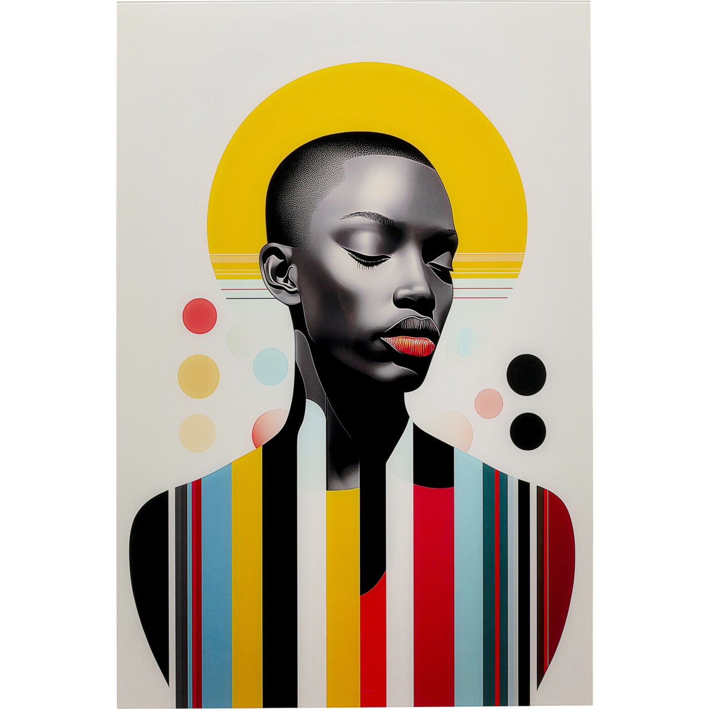 Картина стеклянная Muse Retro Lady Yellow 80x120cm
