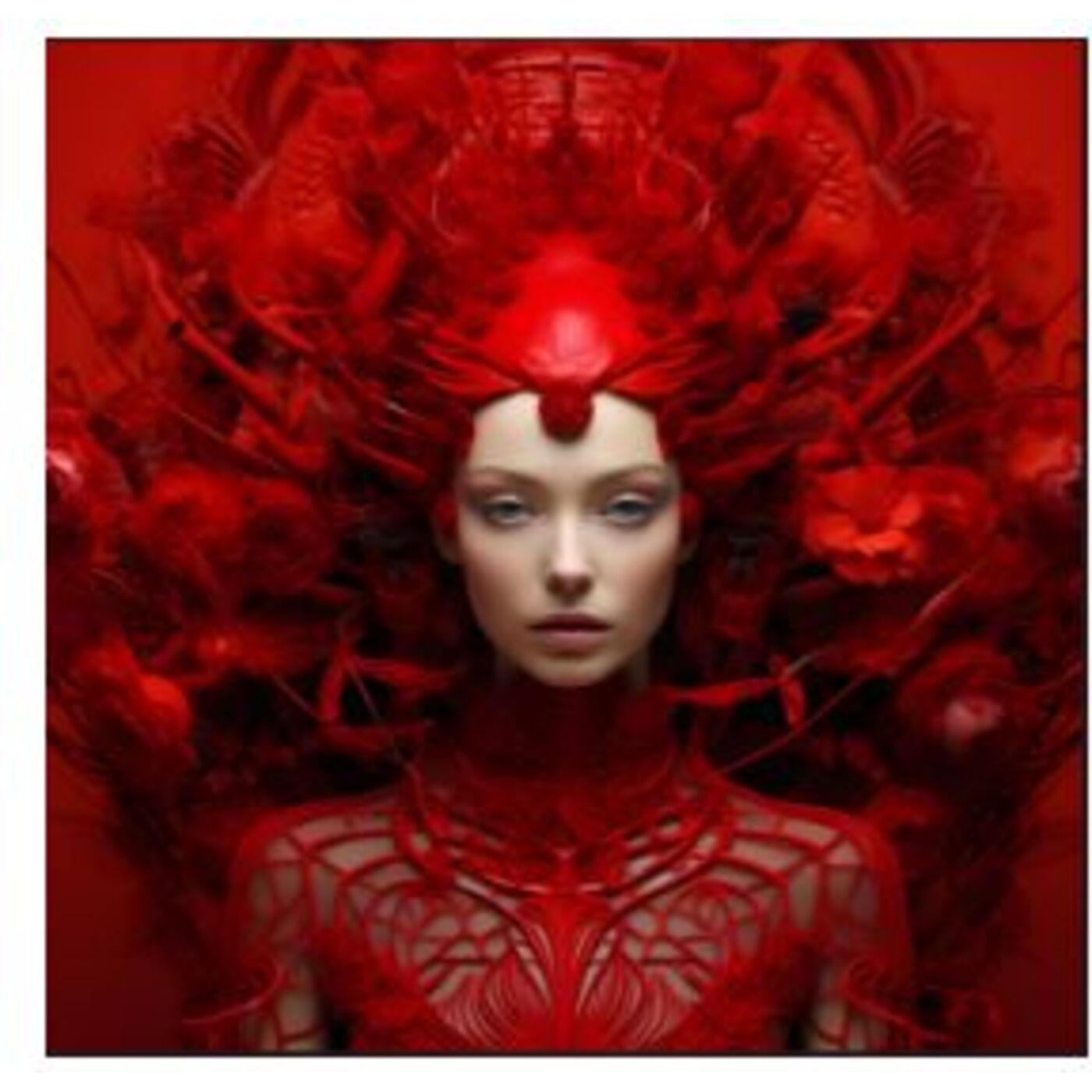 Картина стеклянная Muse Red 120x120cm