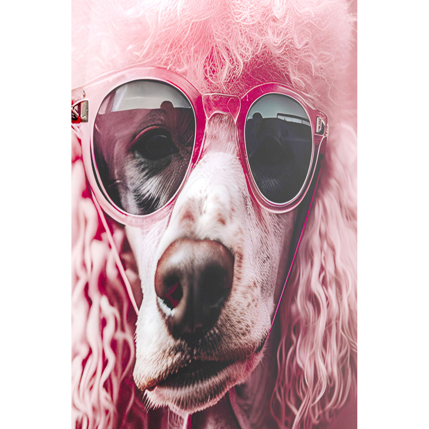 Картина стеклянная Pink Poodle 80x120cm
