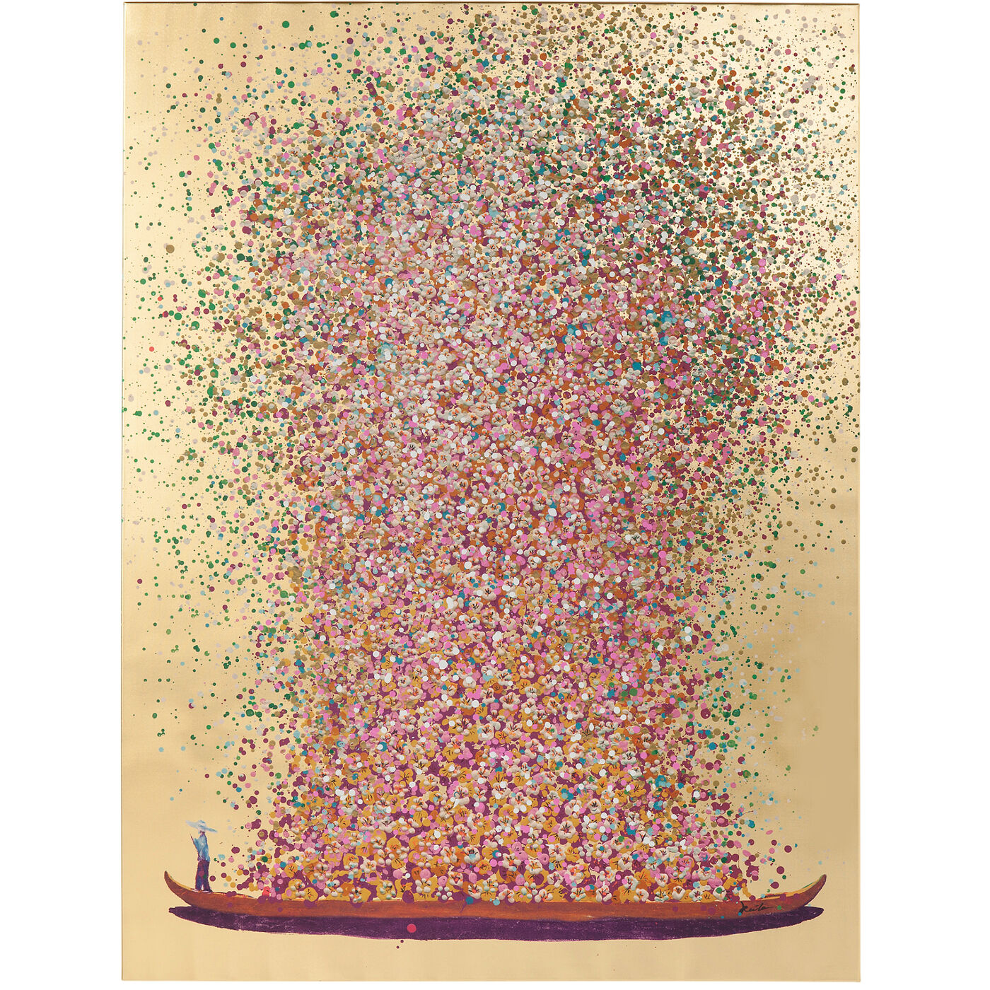 Картина на холсте Flower Boat Gold Pink 40x50cm