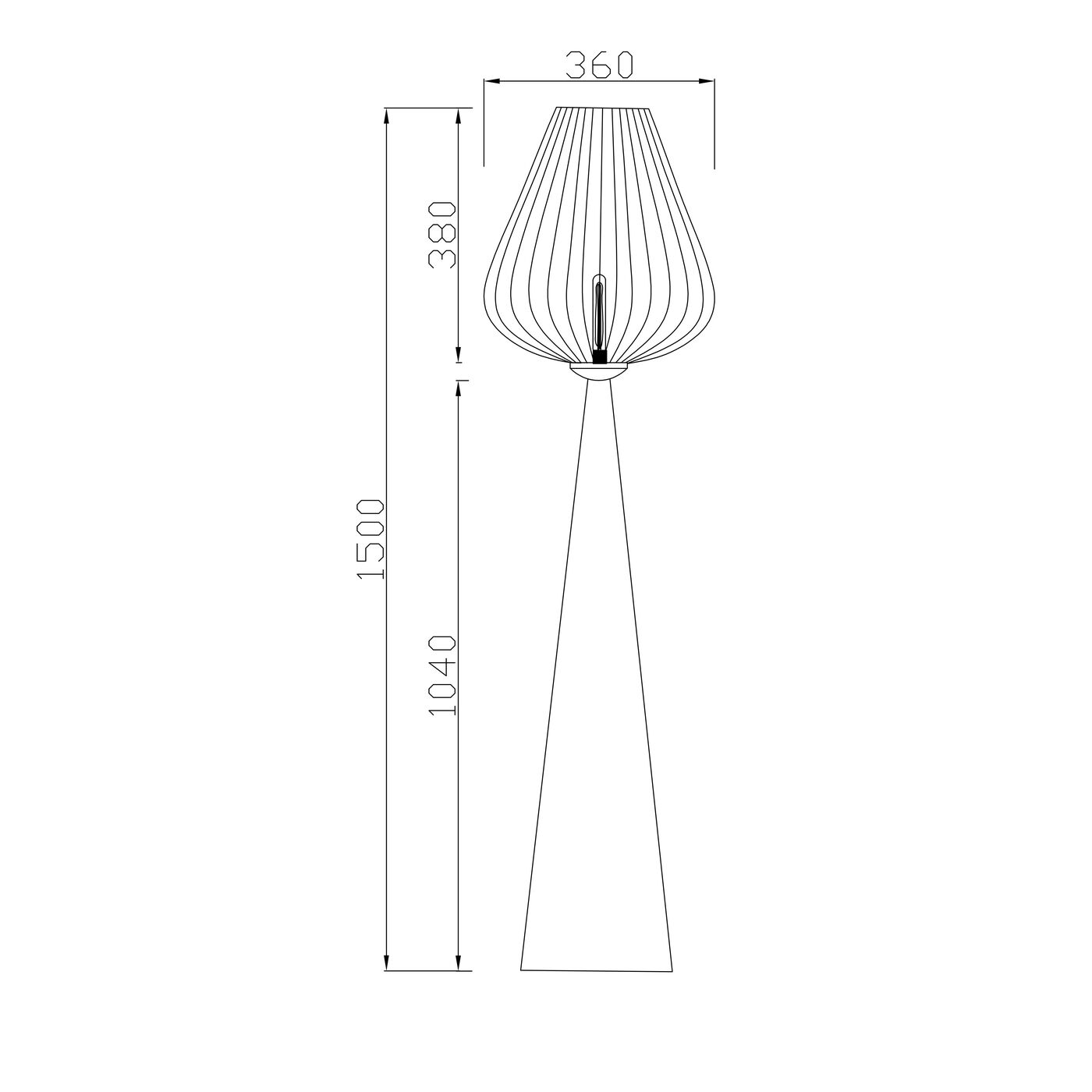 Светильник напольный Goblet Orange 150cm