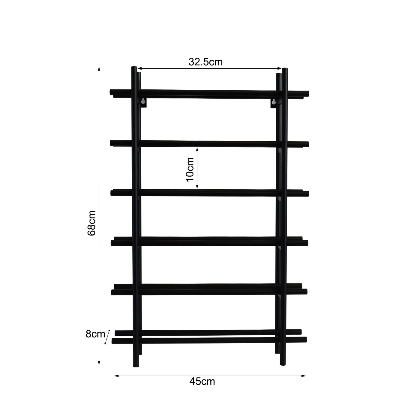 Винная полка Cape Town Black 45x68cm
