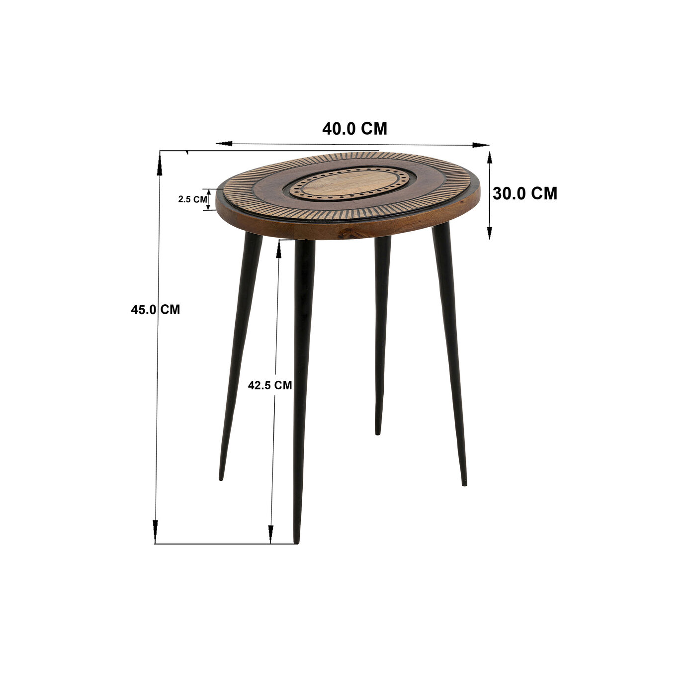 Приставной стол Medina Oval 40x30cm