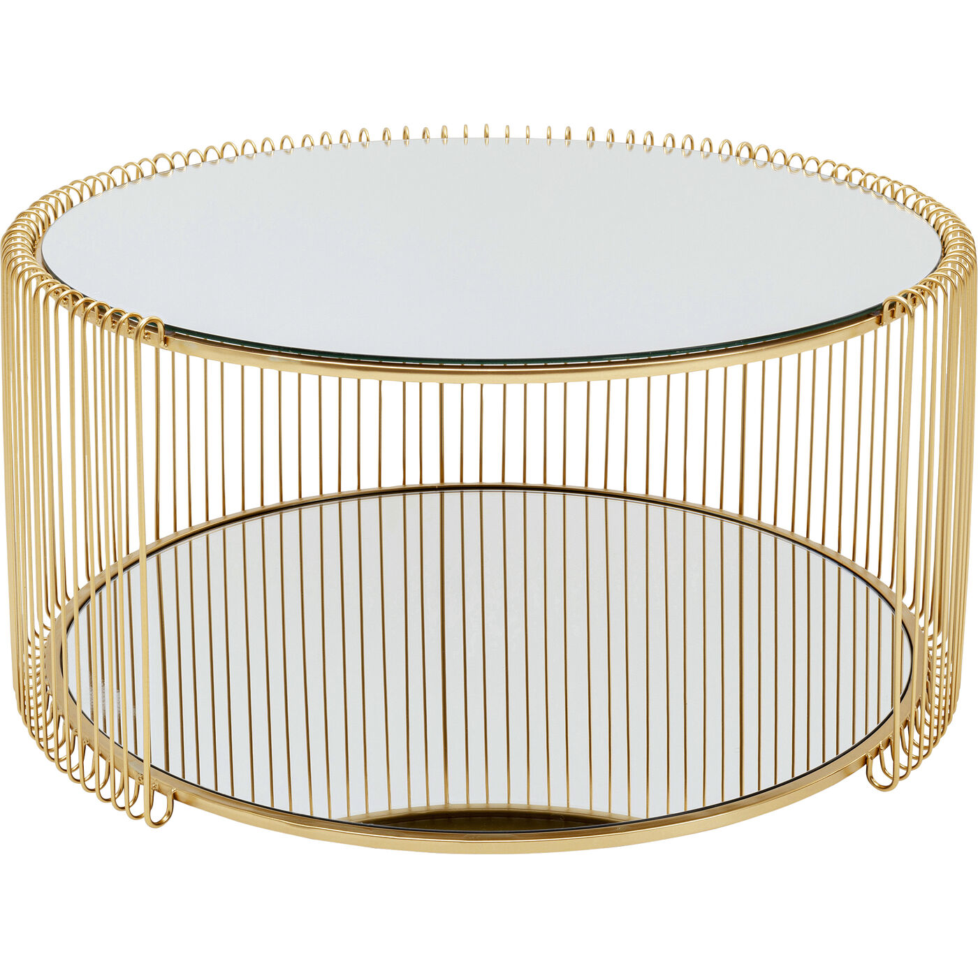 Стол кофейный Wire Double Brass Ø80cm