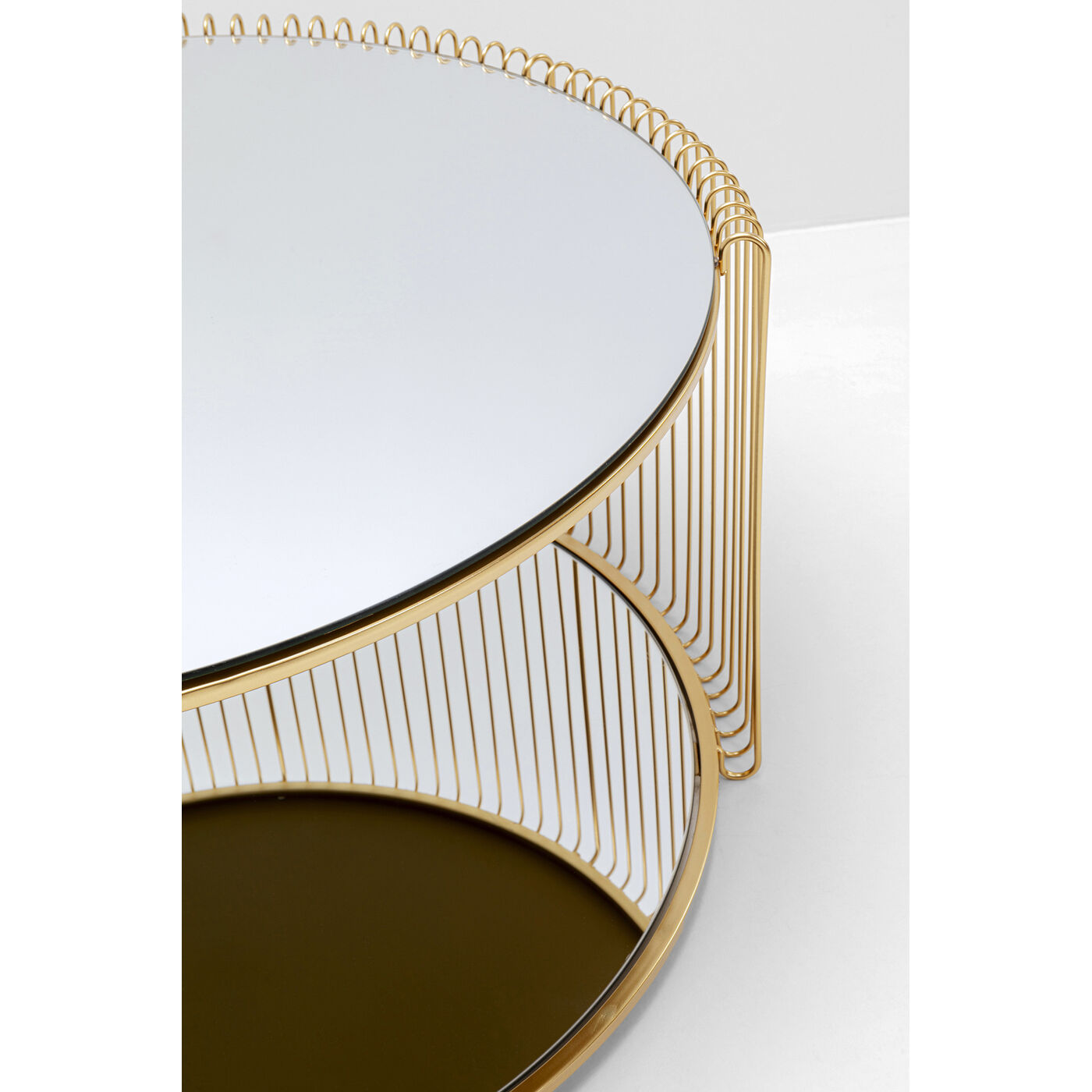 Стол кофейный Wire Double Brass Ø80cm