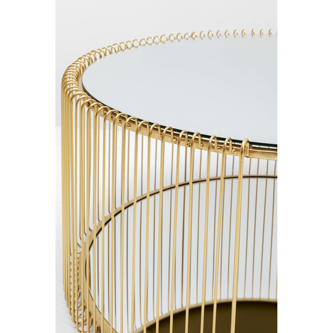 Стол кофейный Wire Double Brass Ø80cm