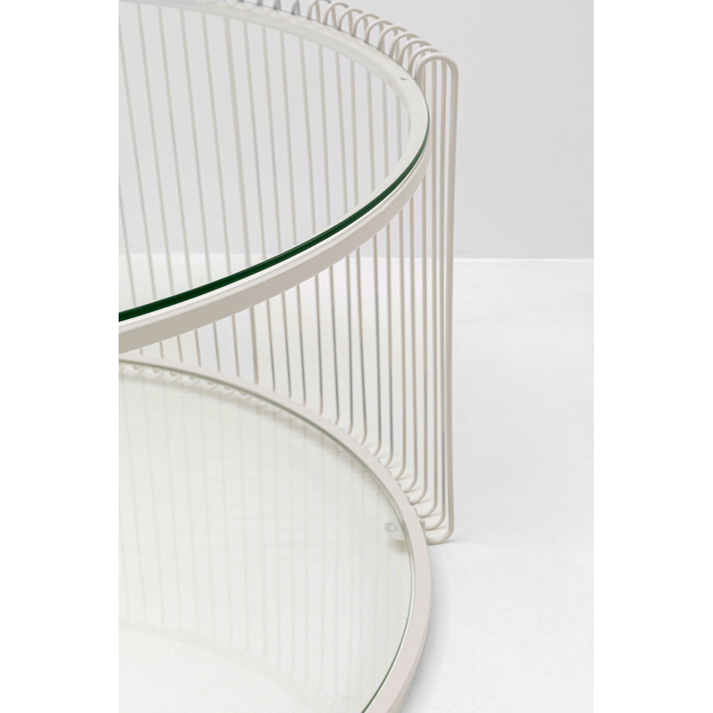 Стол кофейный Wire Double Cream Ø80cm
