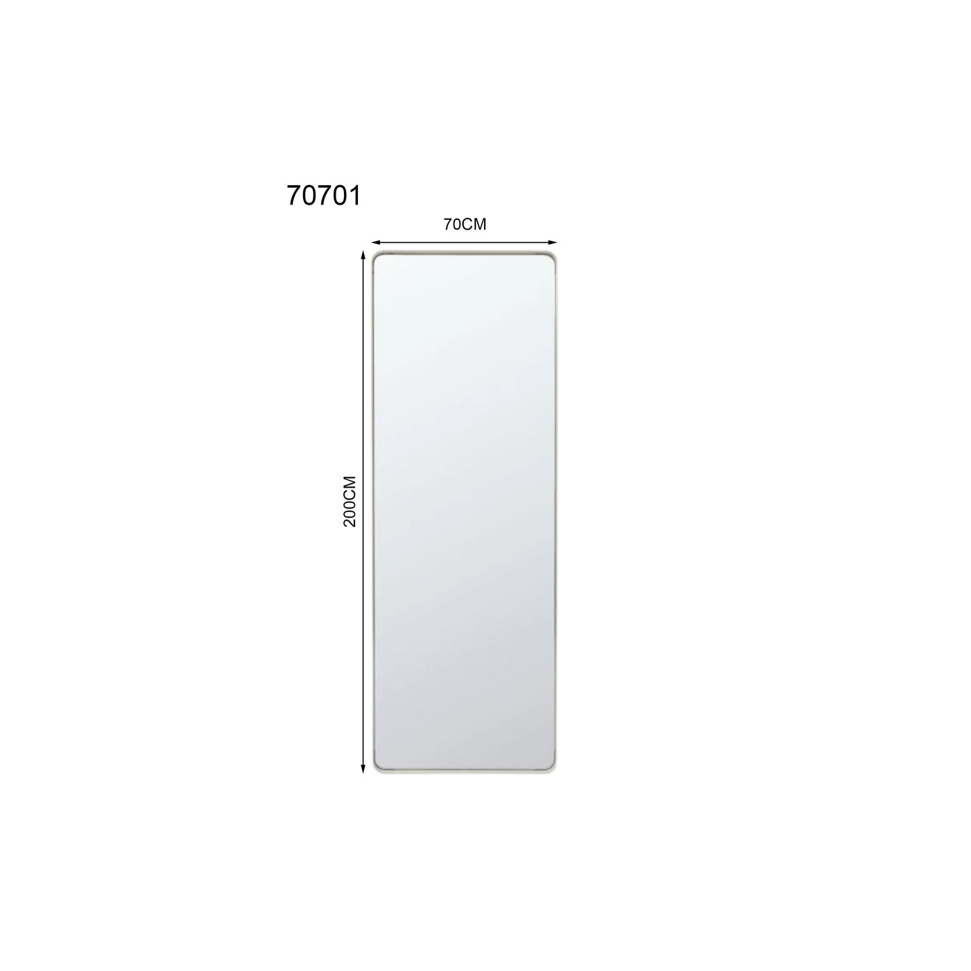 Зеркало Curve Greige 70x200cm