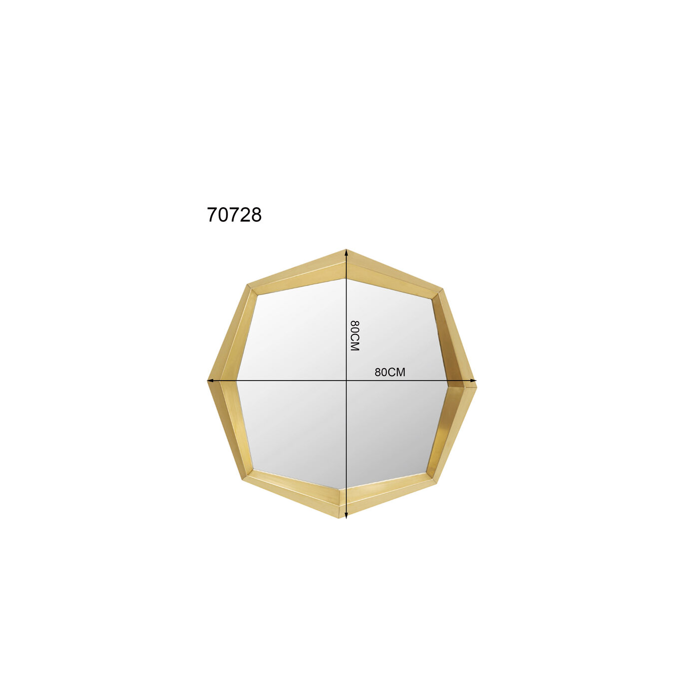 Зеркало настенное Octagon Gold 80x80cm
