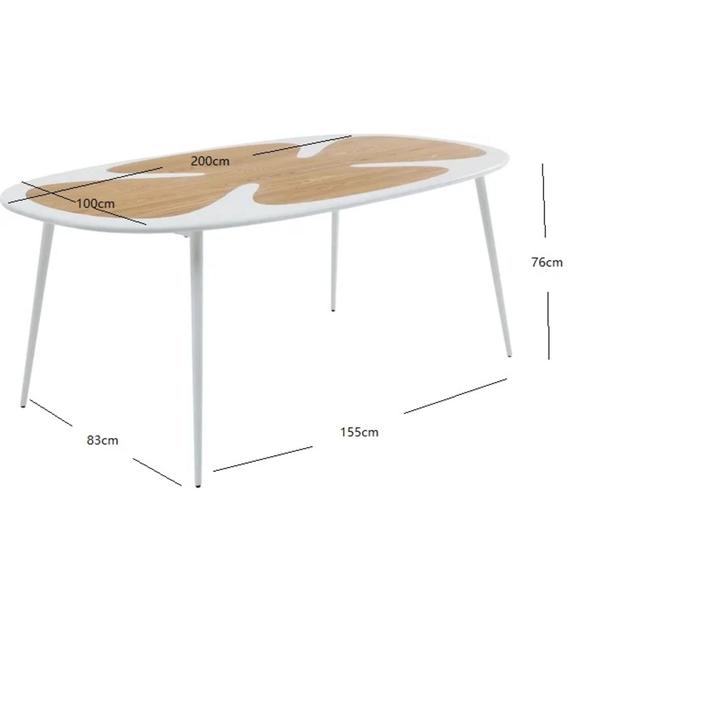 Стол KARE x Karim Rashid Petal Nature White 200x100 см