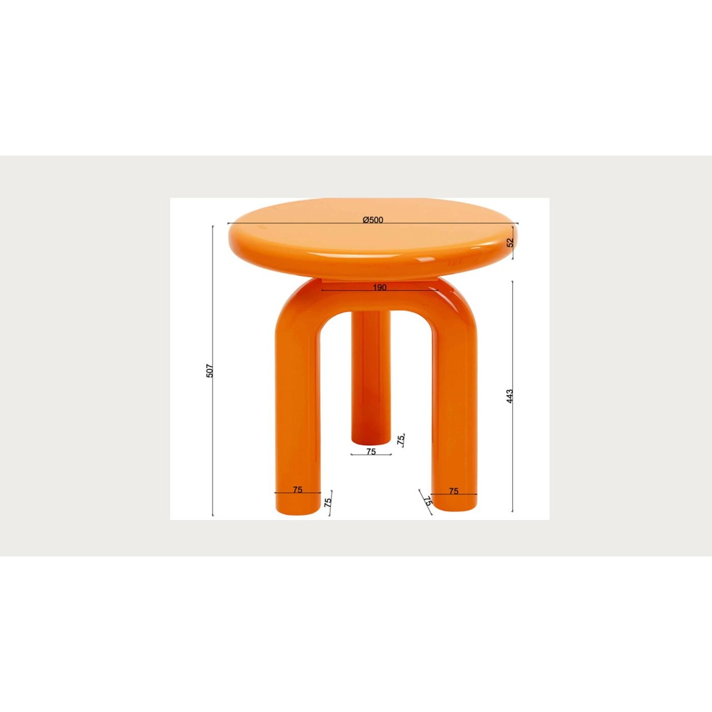 Стол приставной Eliano Orange Ø50cm