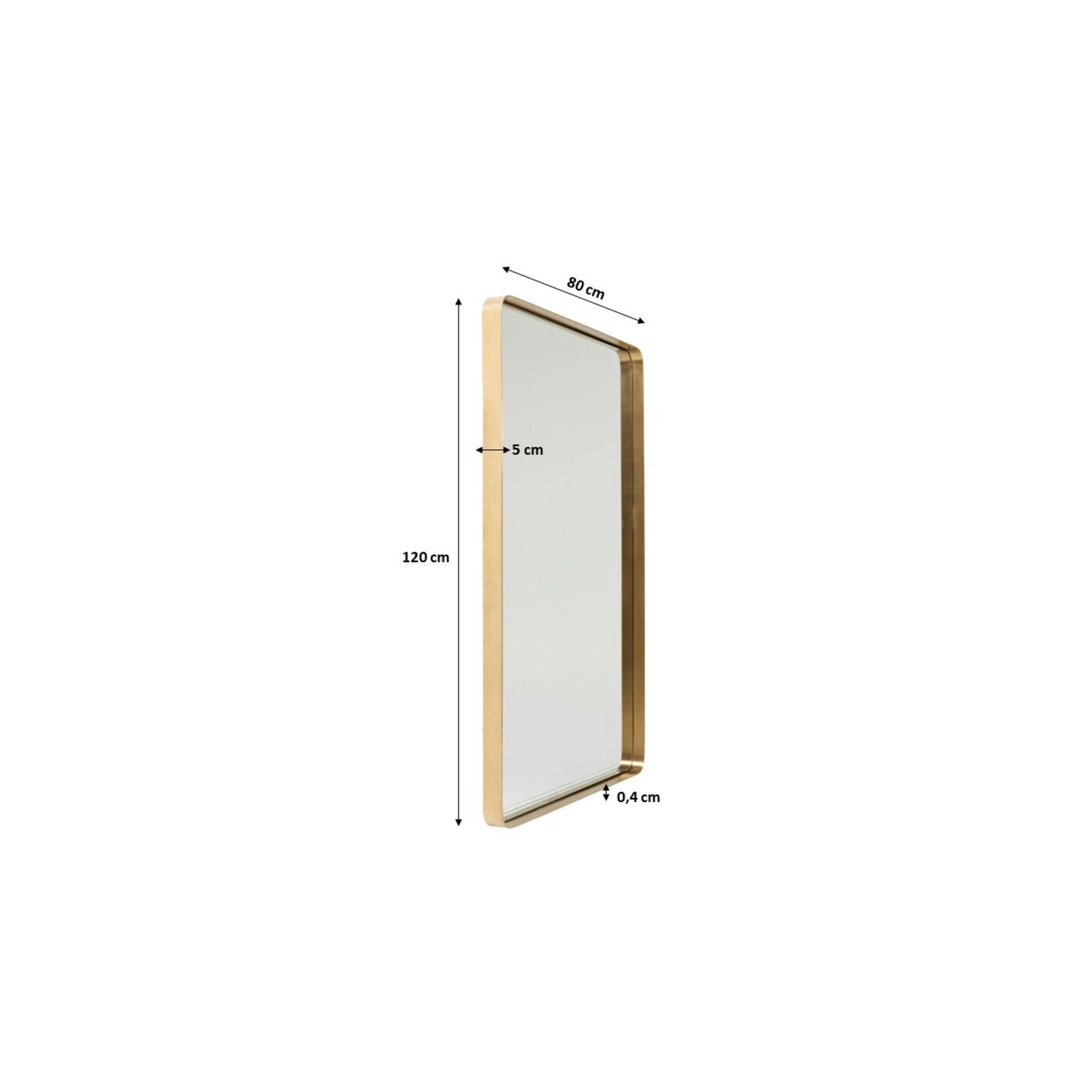 Зеркало Curve Rectangular Brass 120x80 см