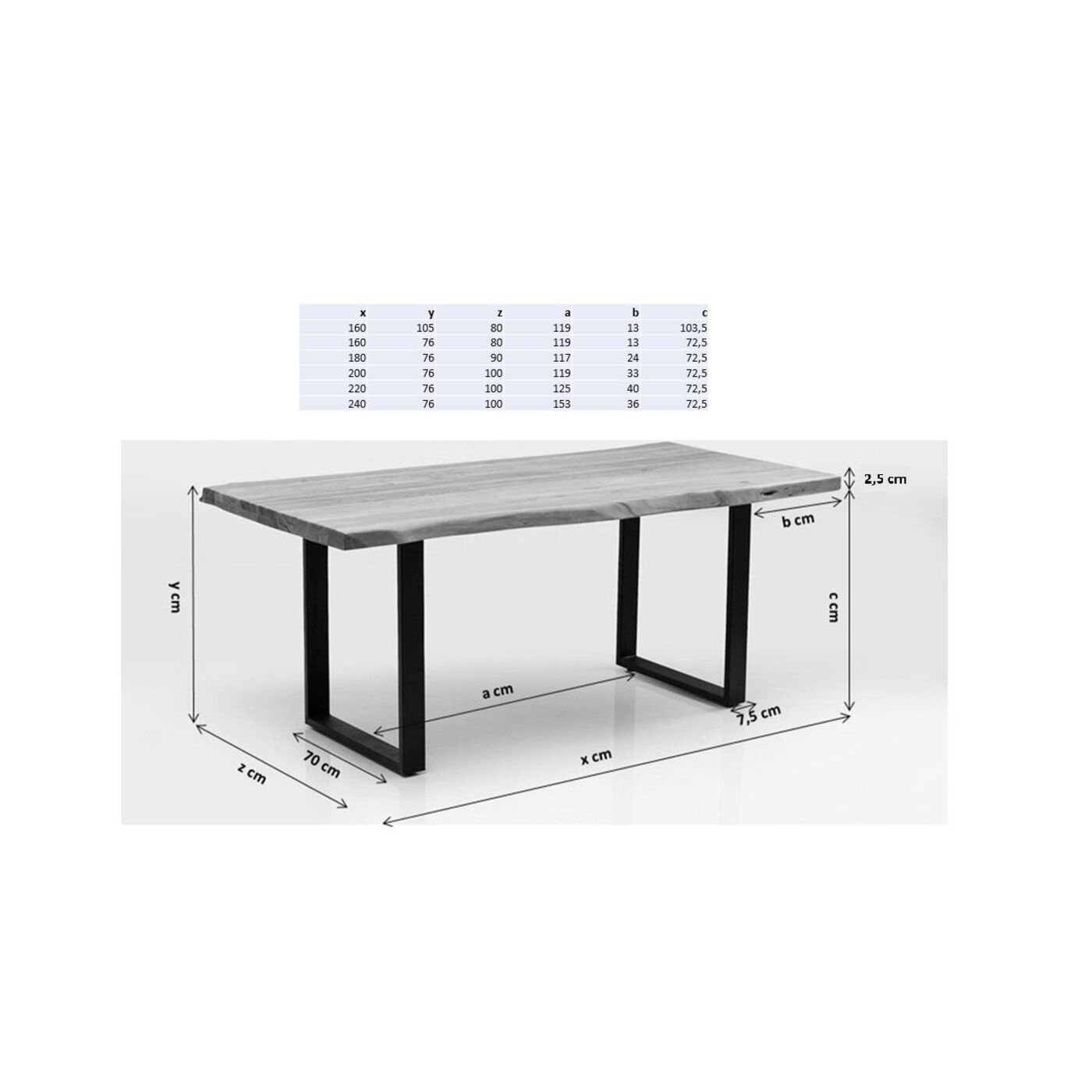 Стол Symphony Oak Silver 180x90 см