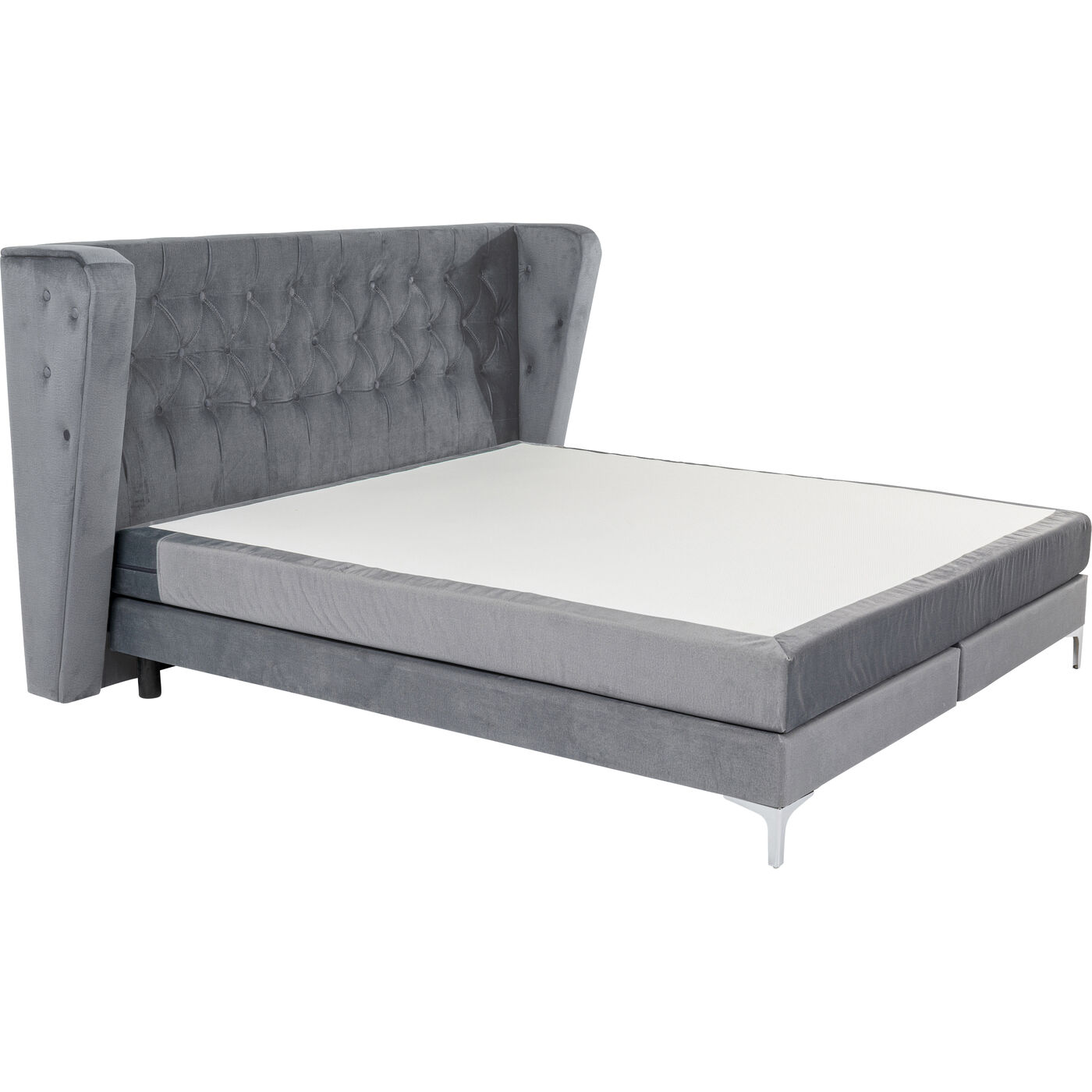 Кровать Boxspring с пружинным матрасом Benito Moon Grey 160x200 см