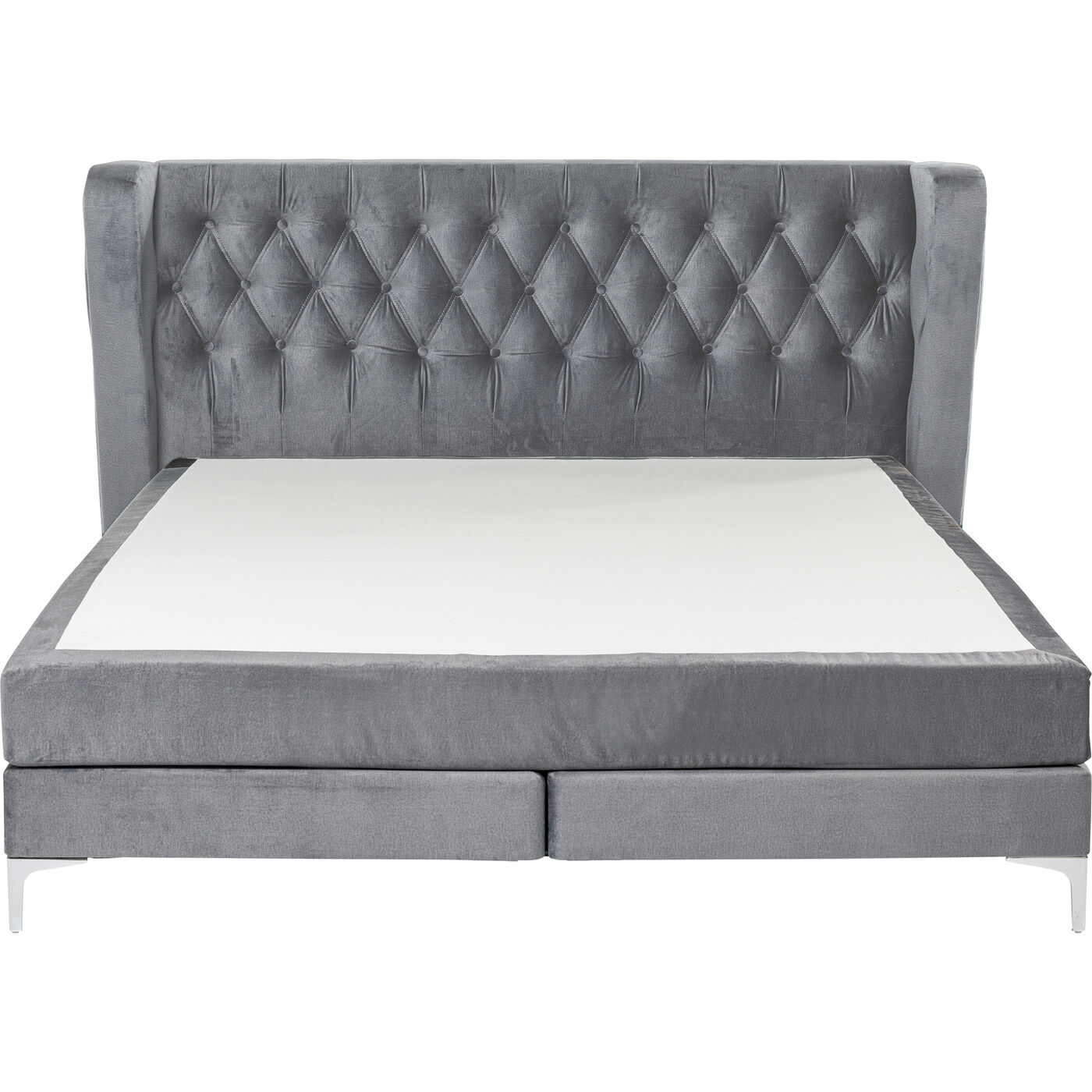 Кровать Boxspring с пружинным матрасом Benito Moon Grey 160x200 см