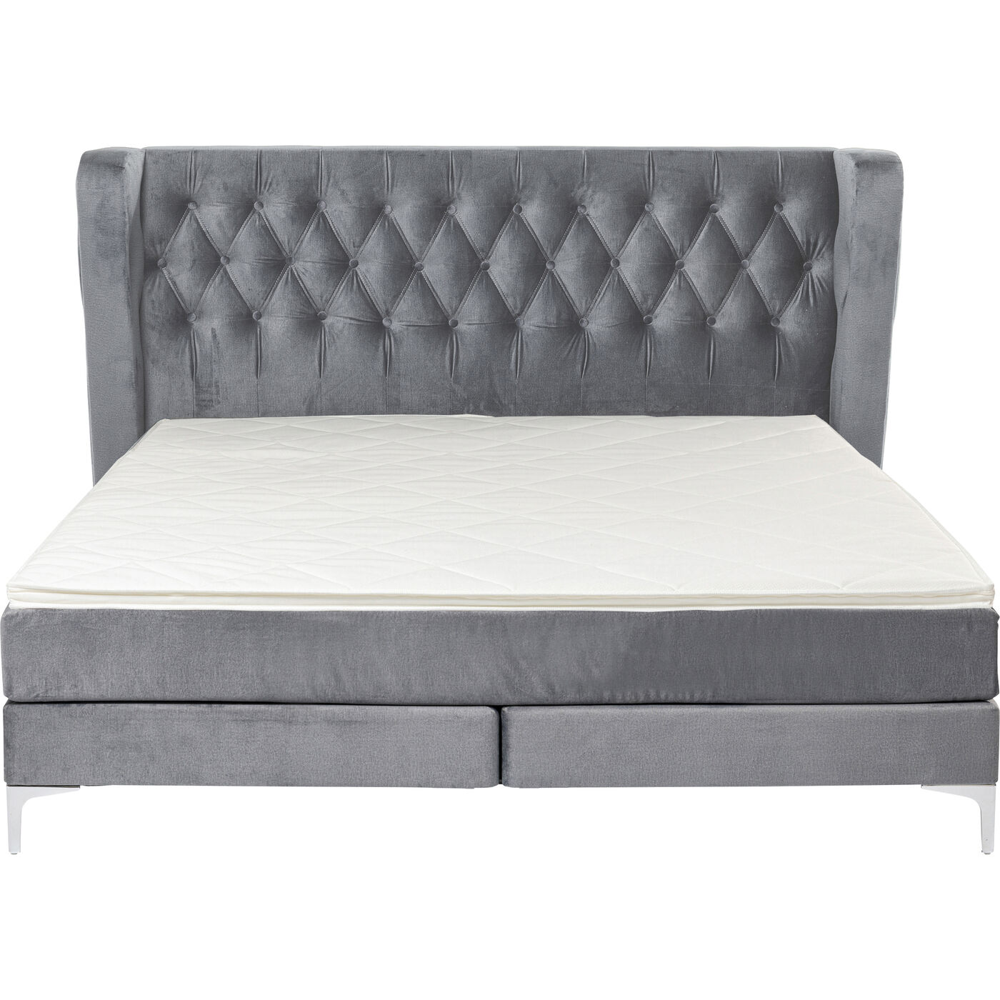 Кровать Boxspring с пружинным матрасом Benito Moon Grey 180x200 см
