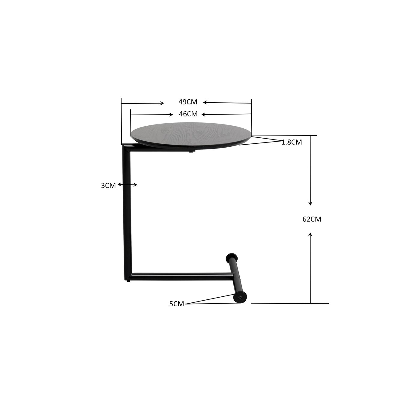 Стол приставной Easy Living Greige Ø46cm