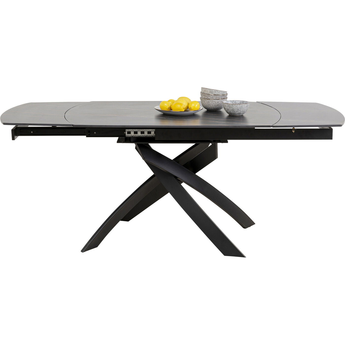 Стол раздвижной Twist Black 120(30+30)x90 см