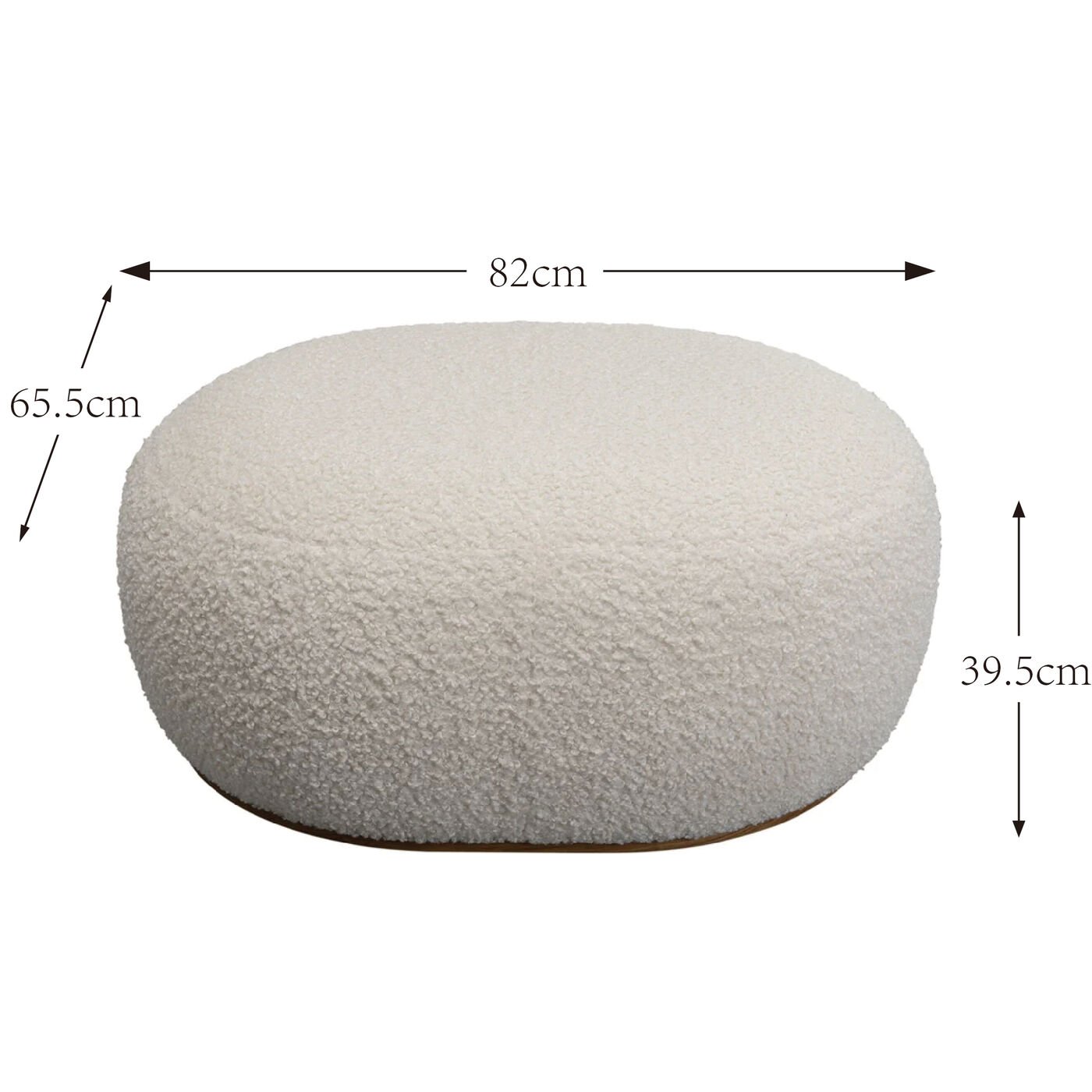 Скамья Pebble Boucle Grey 81 см