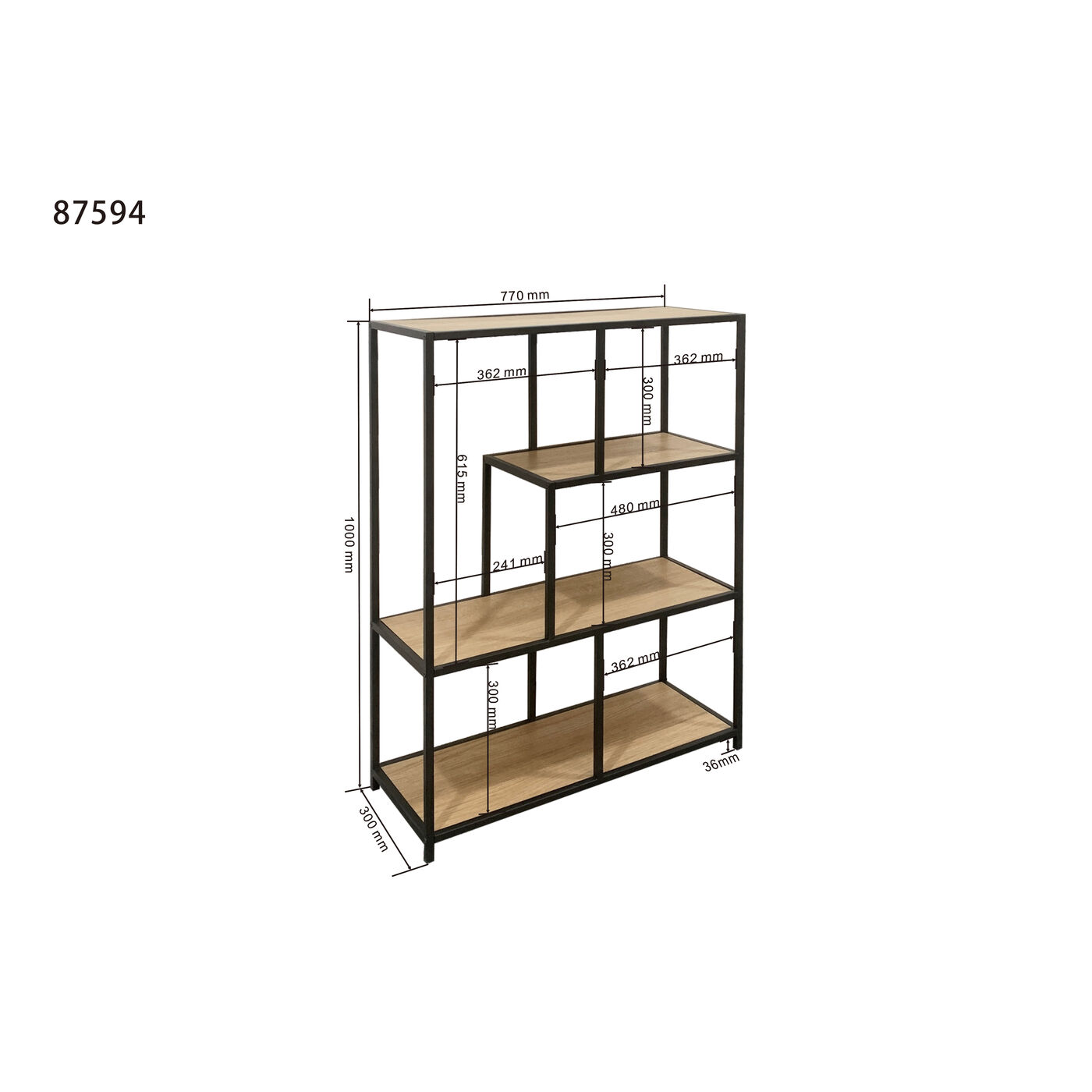 Стеллаж Loftie Nature 77x100 см