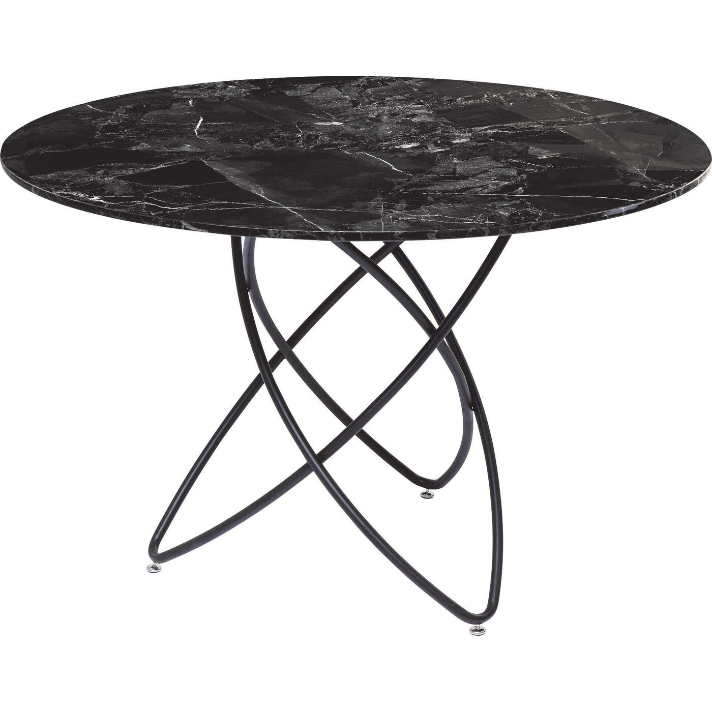 Стол Molekular Marble Black Glass Ø120 см