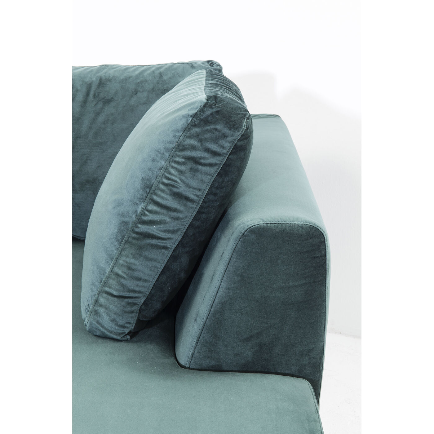 Диван угловой правосторонний Gianni Velvet Dark Green Right black