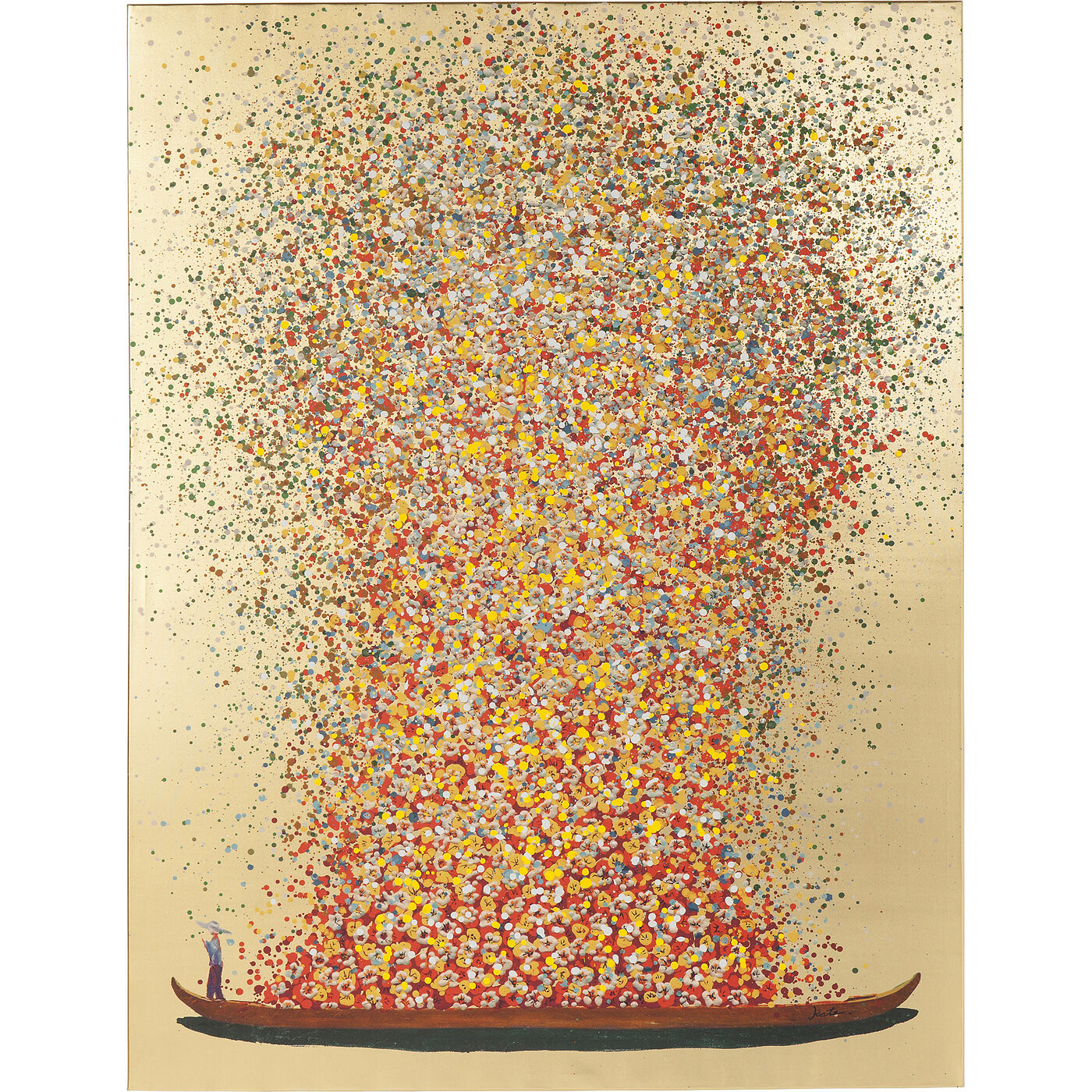 Картина Flower Boat Gold Red 100x80 см