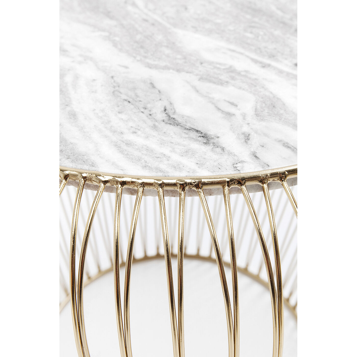 Стол приставной Beam Grey Marble Brass Ø43 см