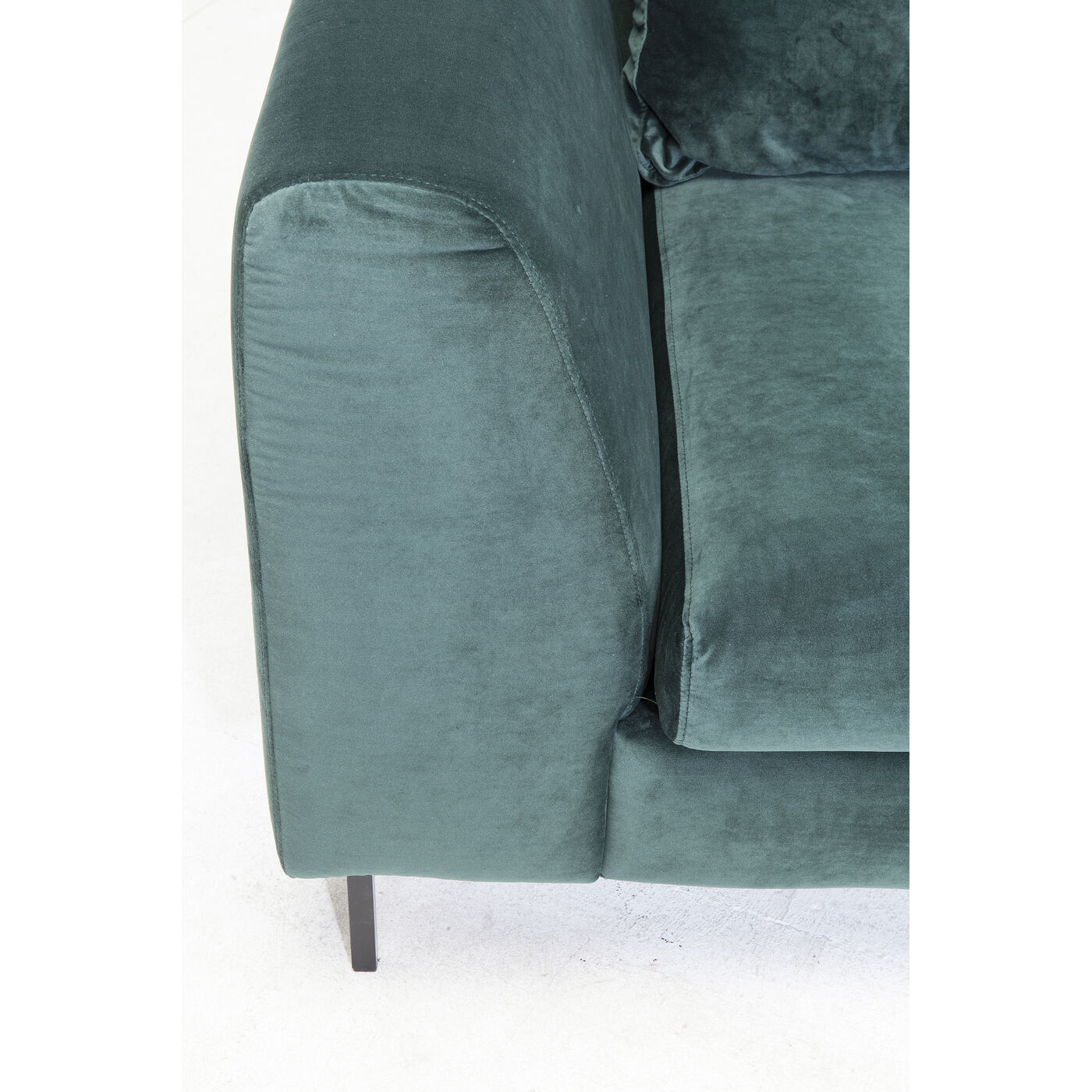 Диван угловой левосторонний Gianni Velvet Dark Green Left Black