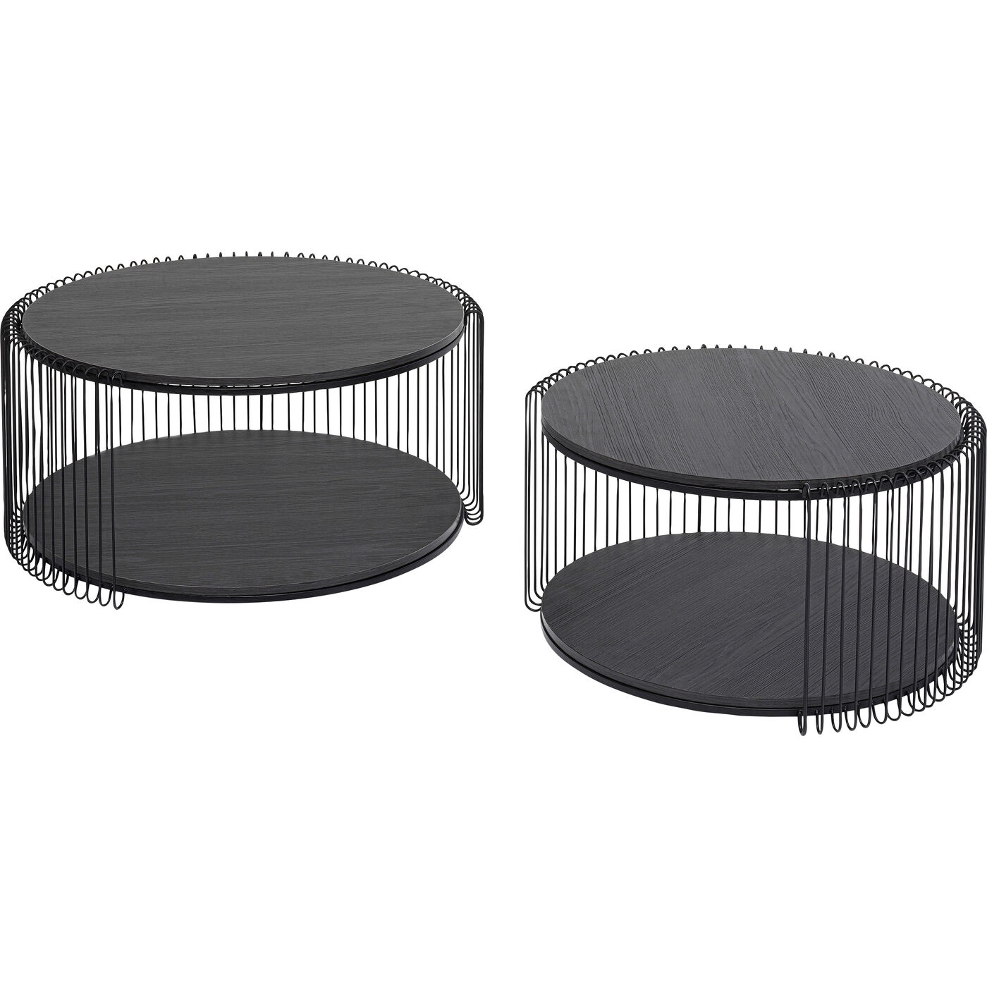 Стол кофейный Wire Double Black Wood (2 шт)