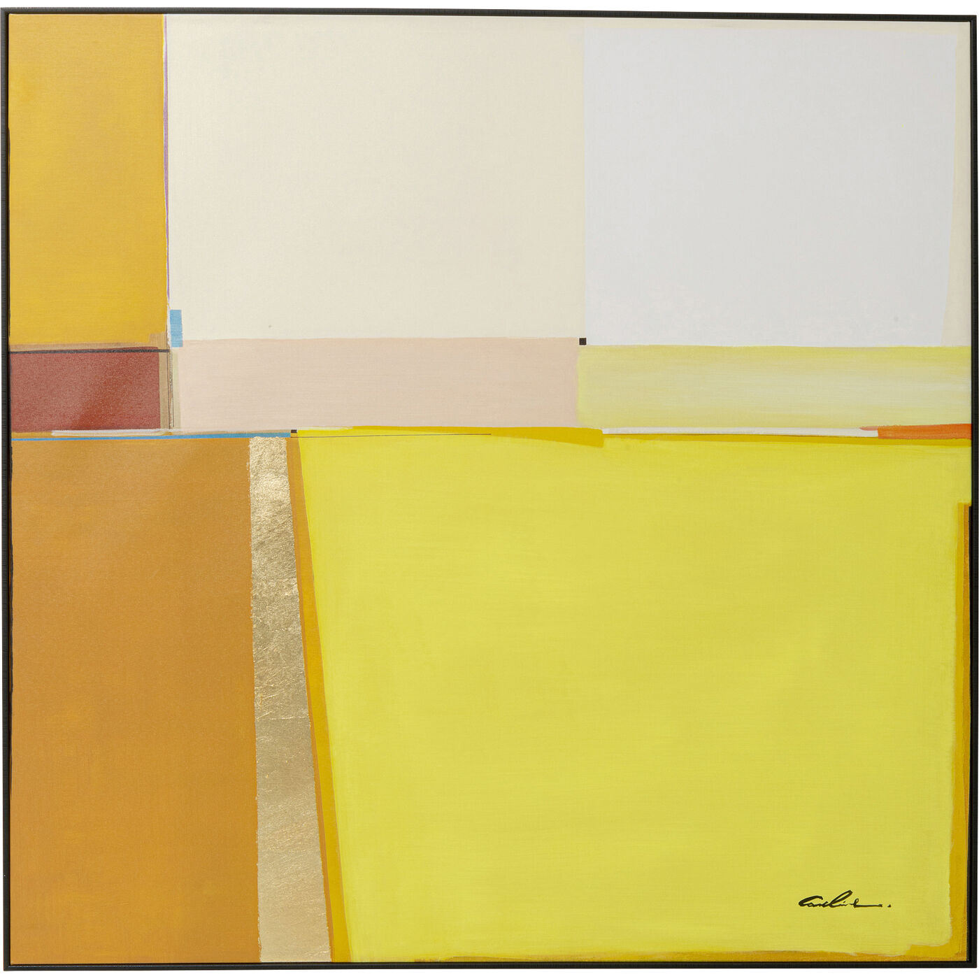 Картина в раме Abstract Shapes Yellow 113x113 см