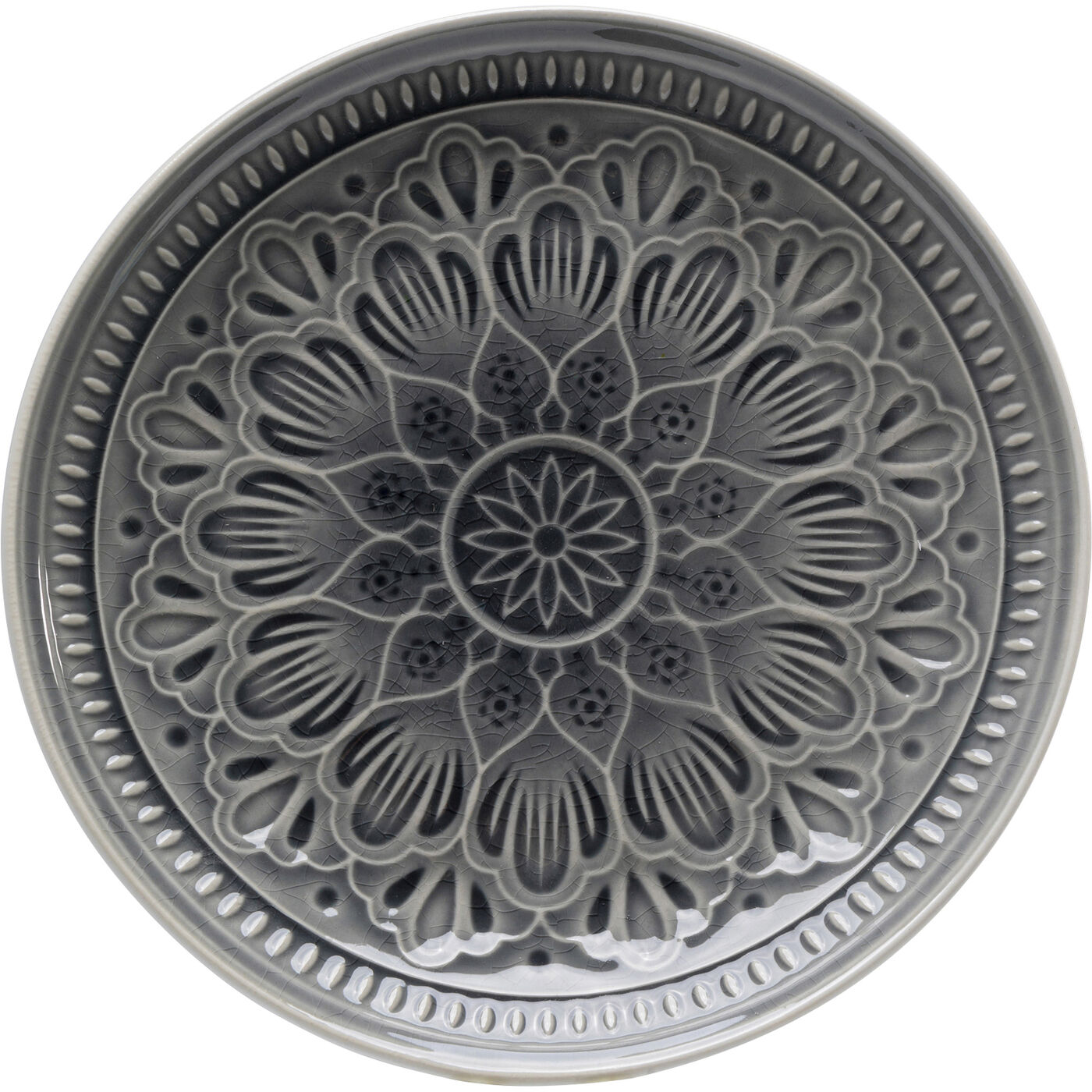 Тарелка Sicilia Mandala Grey Ø21 см