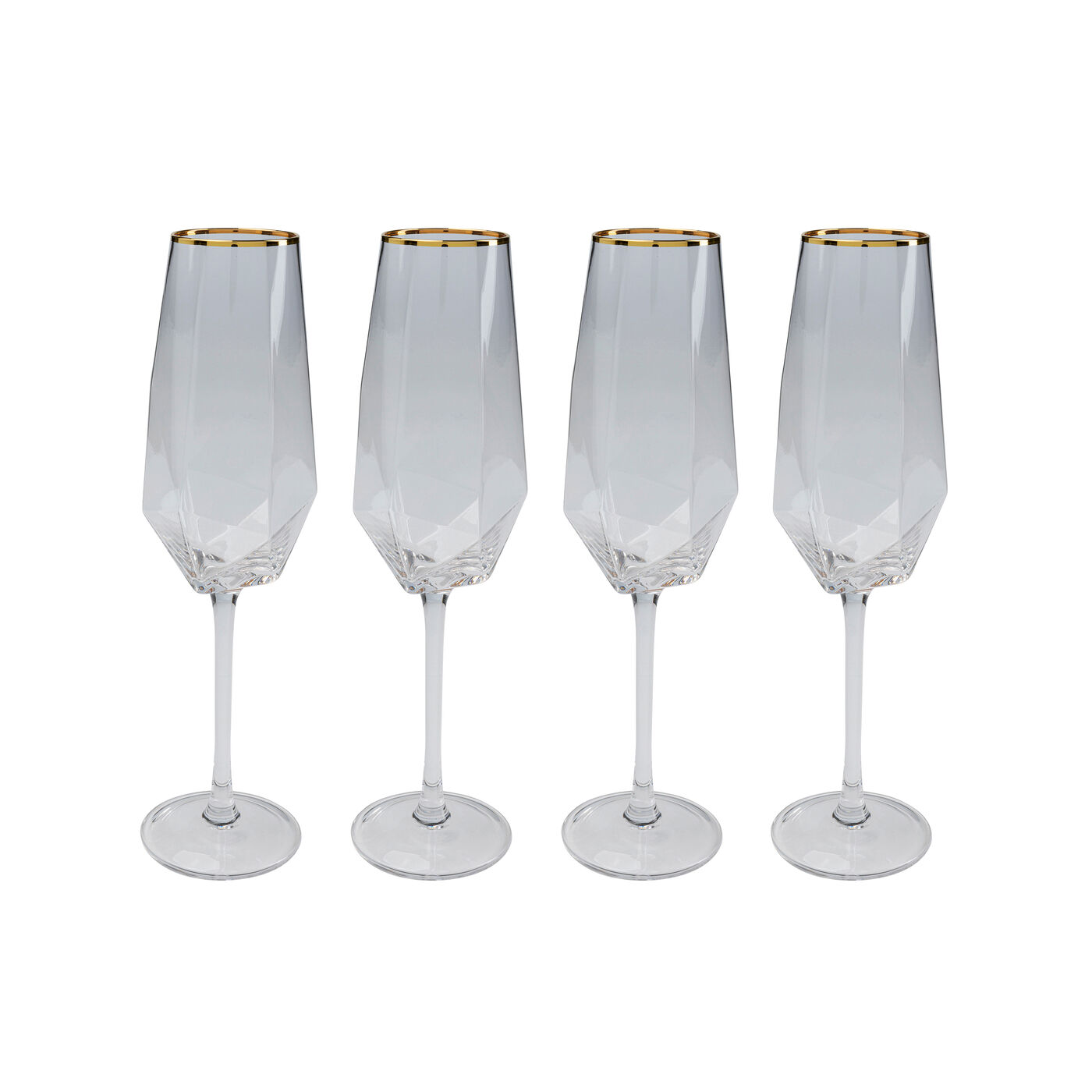 Бокал для шампанского Diamond Gold Rim (4 шт)