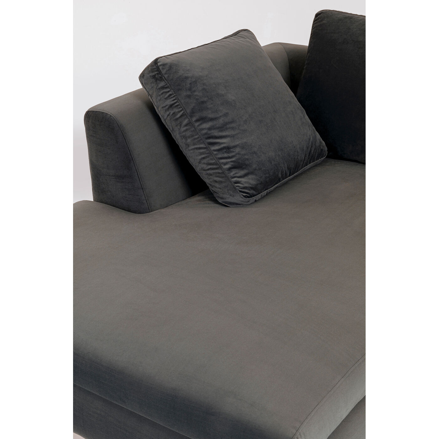 Диван угловой левосторонний Black Gianna Velvet Grey Left