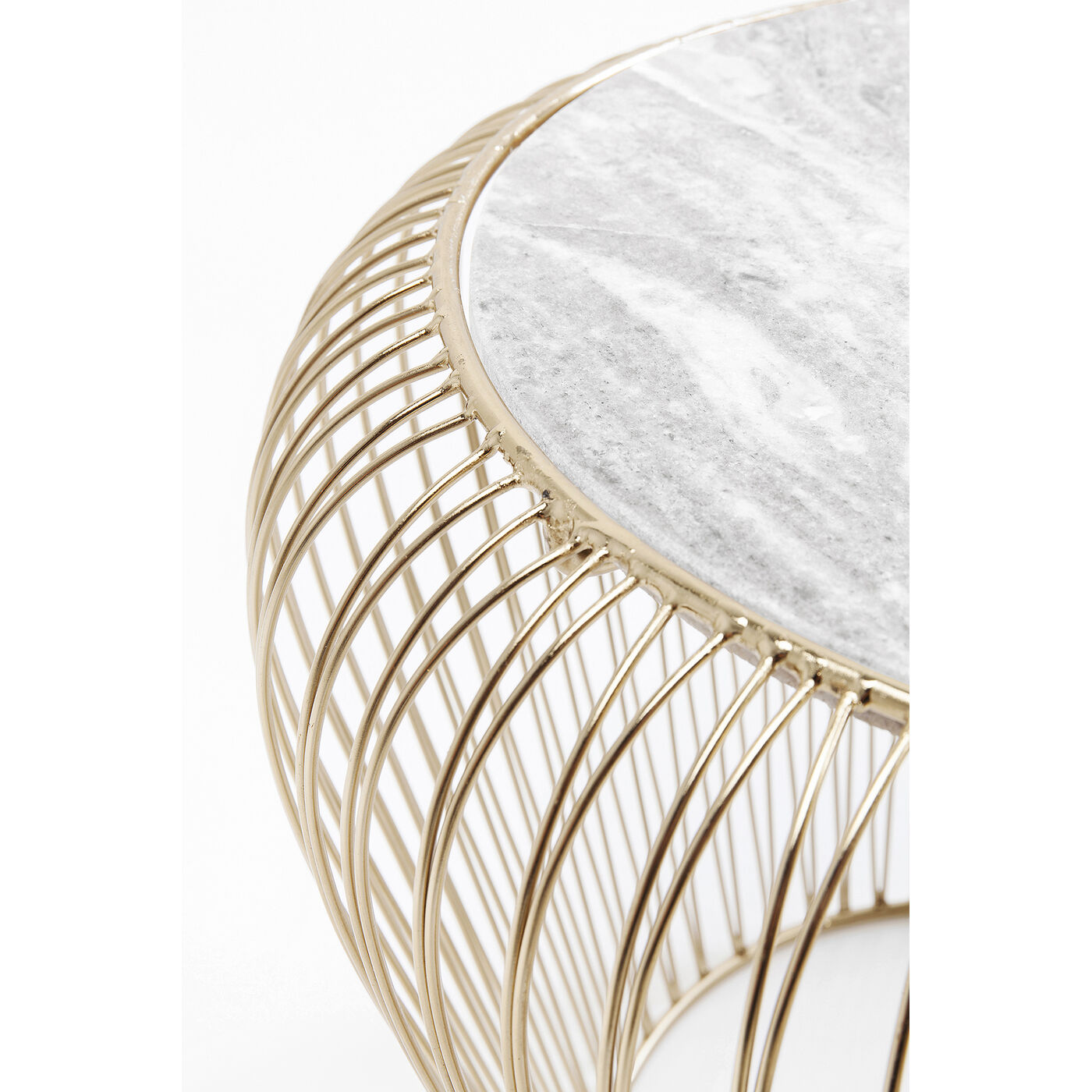 Стол приставной Beam Grey Marble Brass Ø43 см