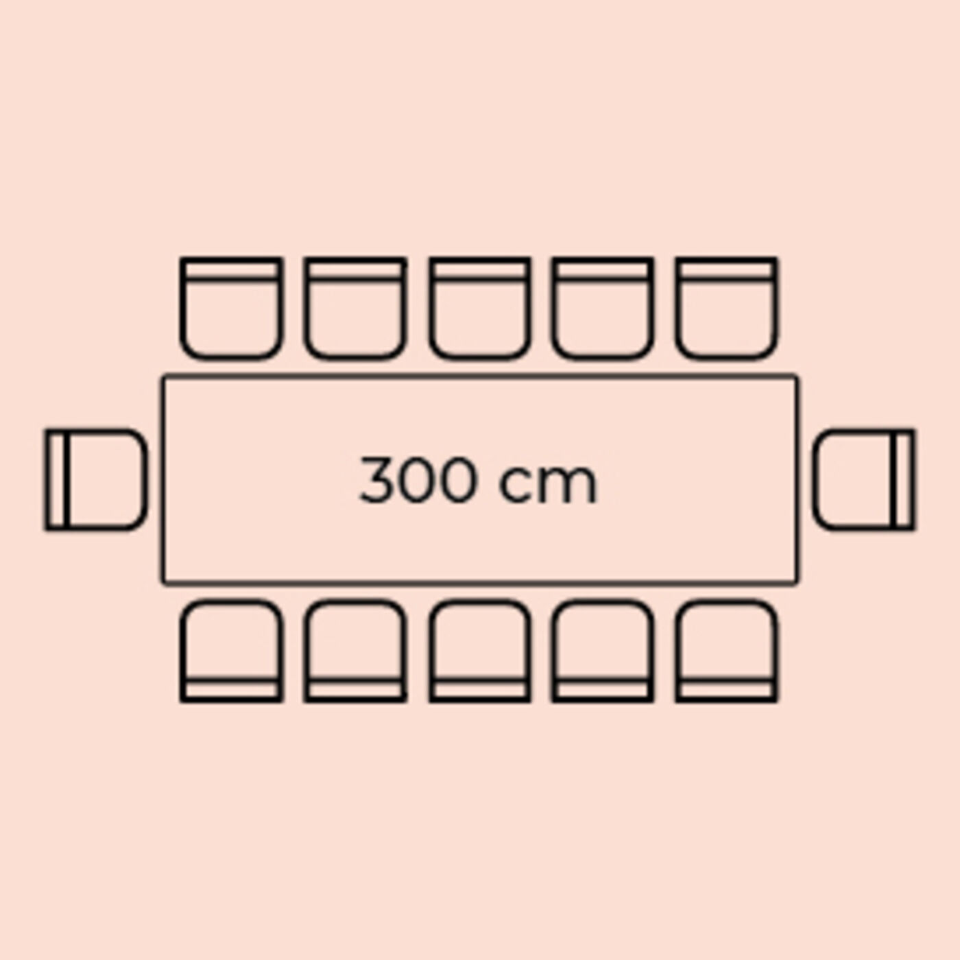 Стол обеденный Bug 300x110 см