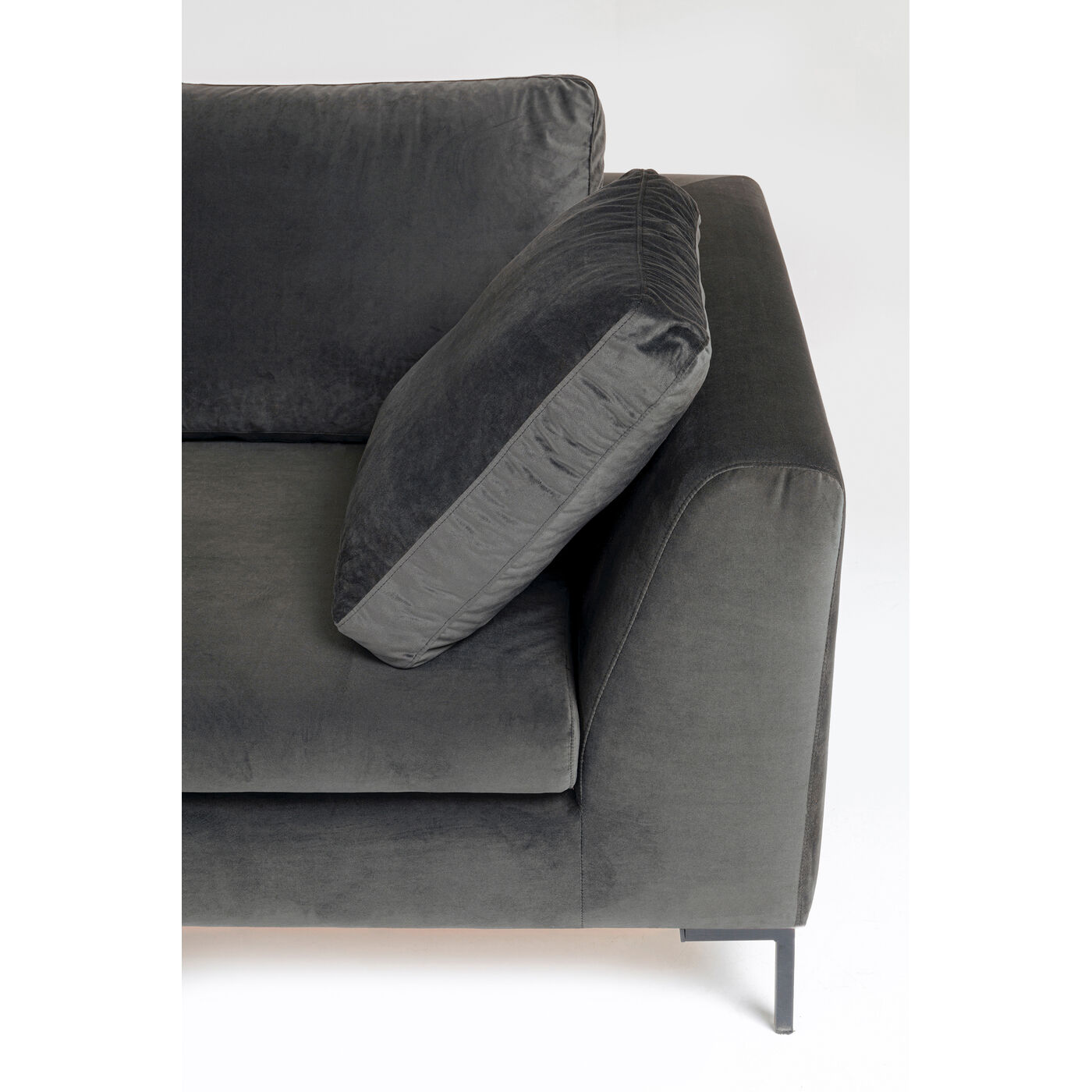 Диван угловой правосторонний Gianni Small Velvet Grey Right