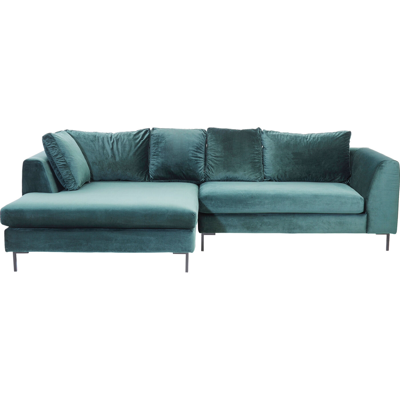 Диван угловой левосторонний Gianni Velvet Dark Green Left Black
