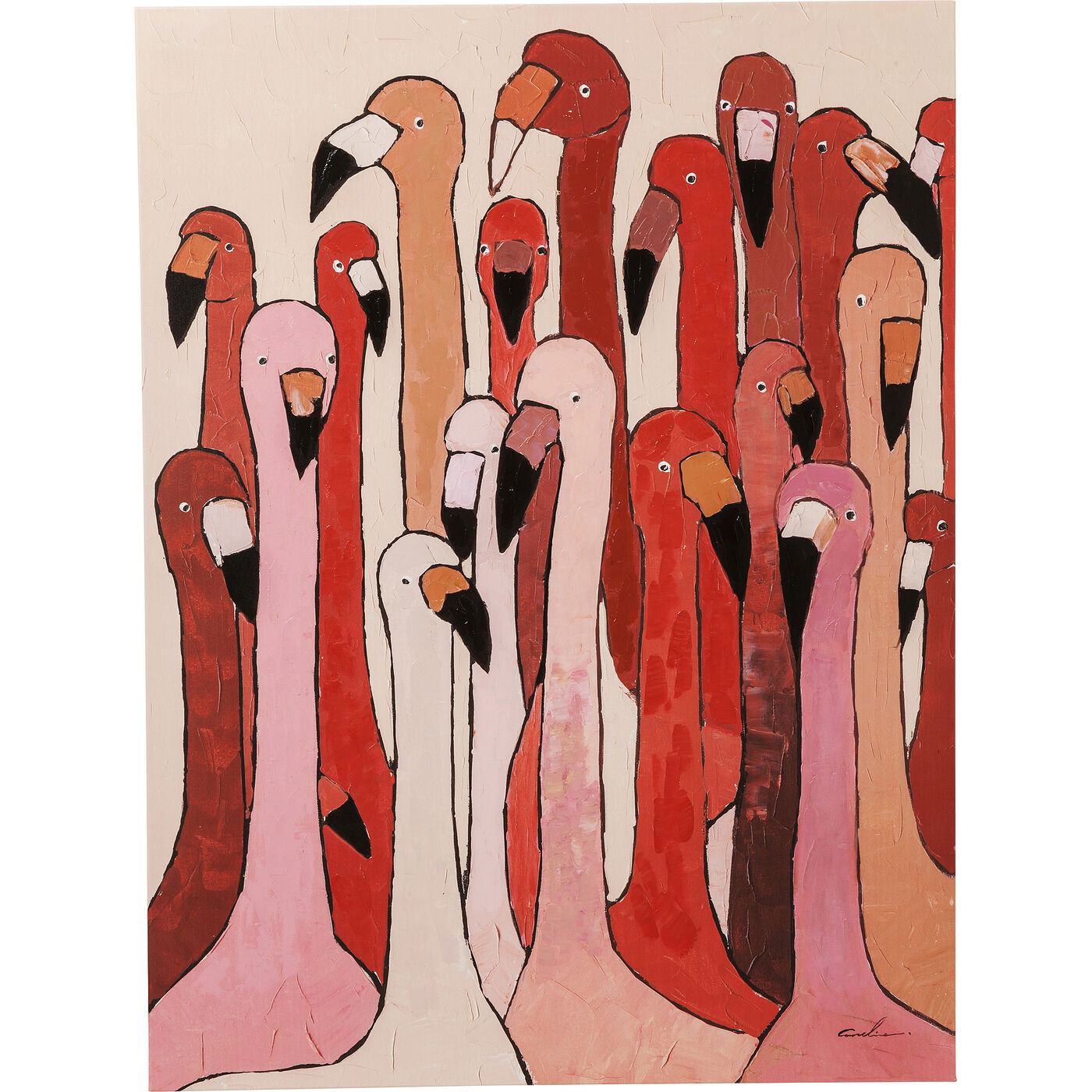 Картина Touched Flamingo Meeting 90x120 см