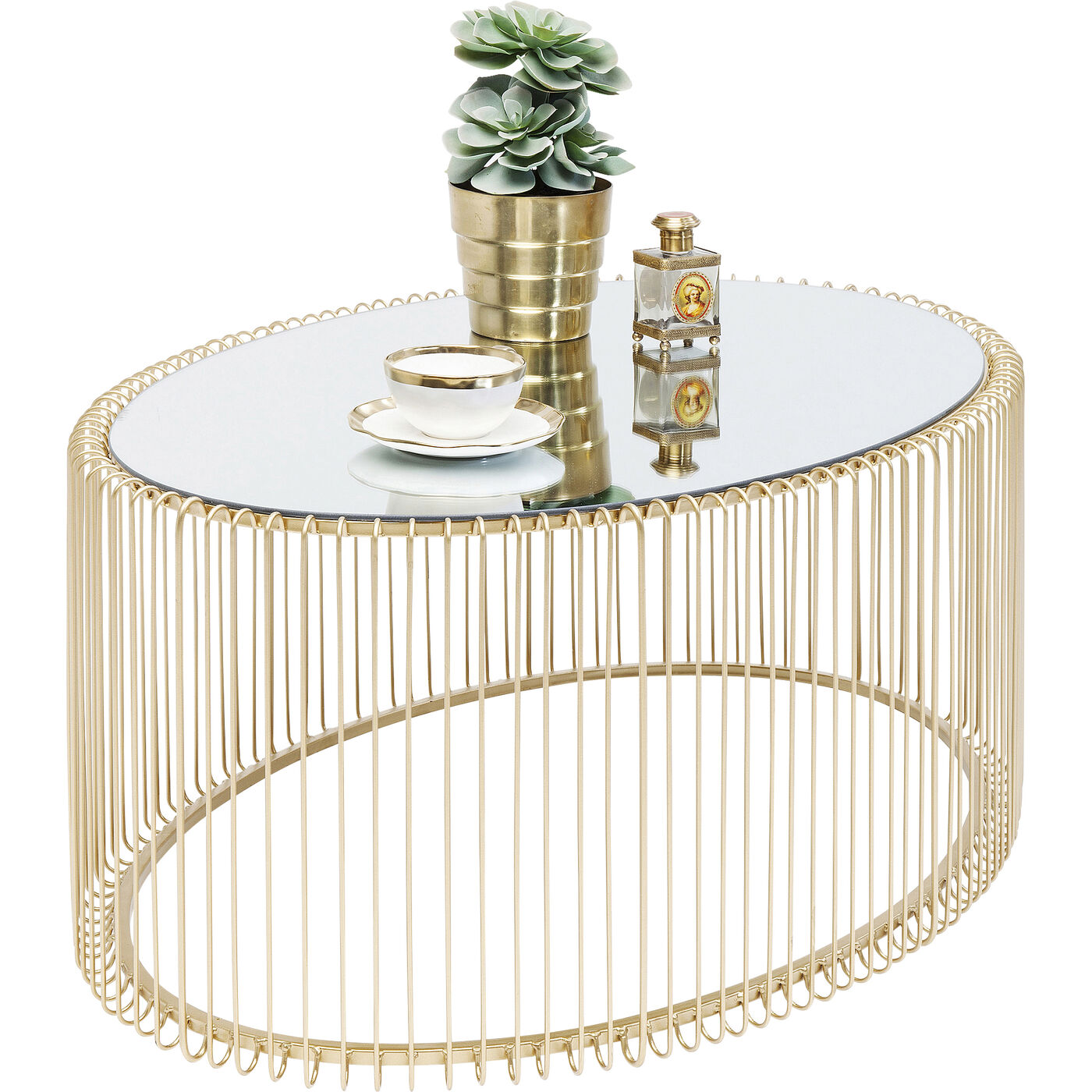 Стол кофейный Wire Uno Brass 60x90 см