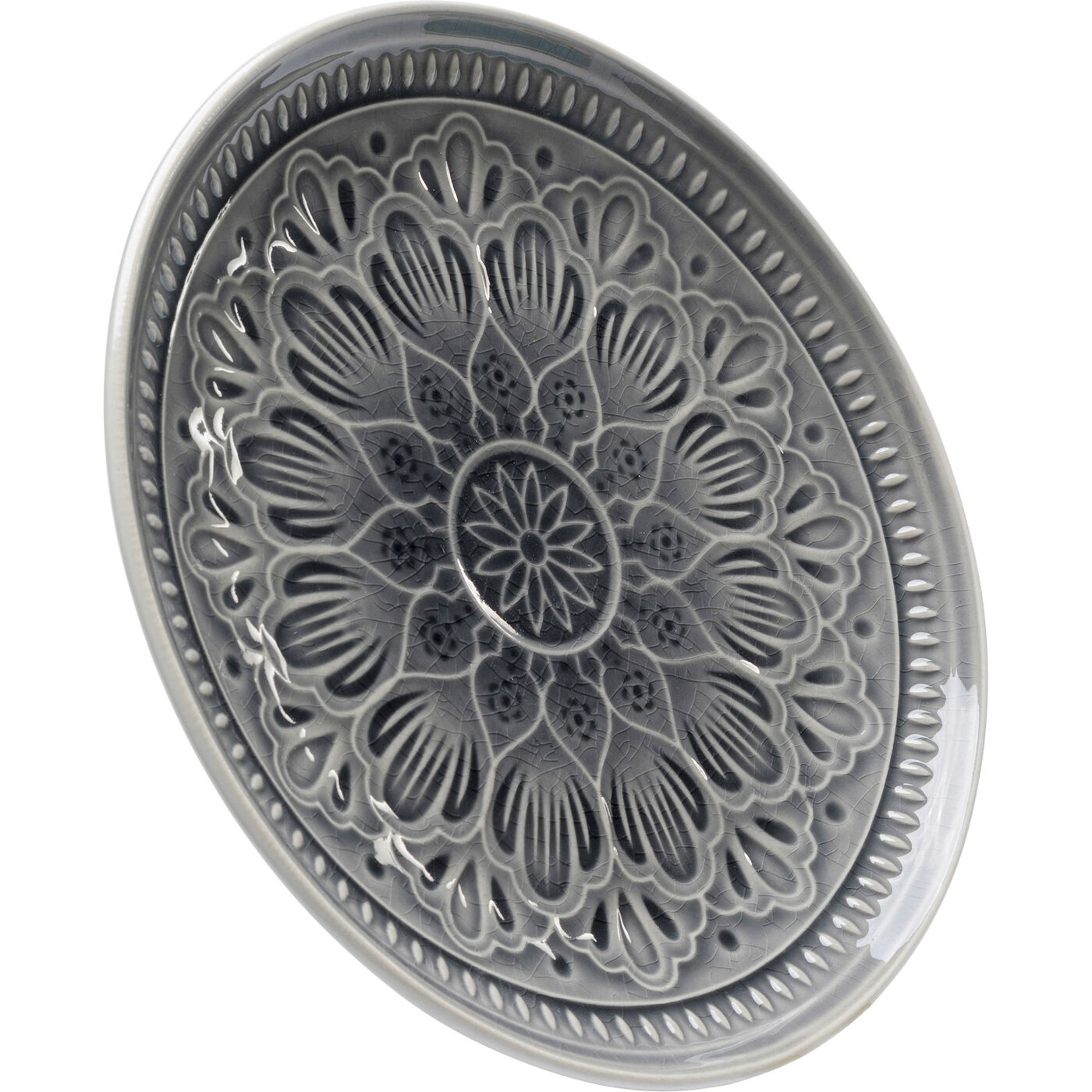 Тарелка Sicilia Mandala Grey Ø21 см
