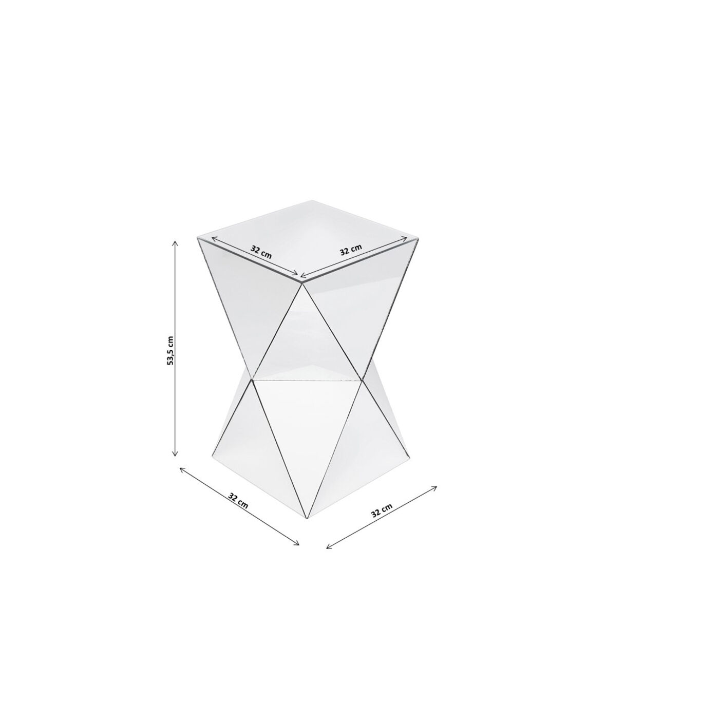 Столик журнальный Luxury Triangle White 32x32 см