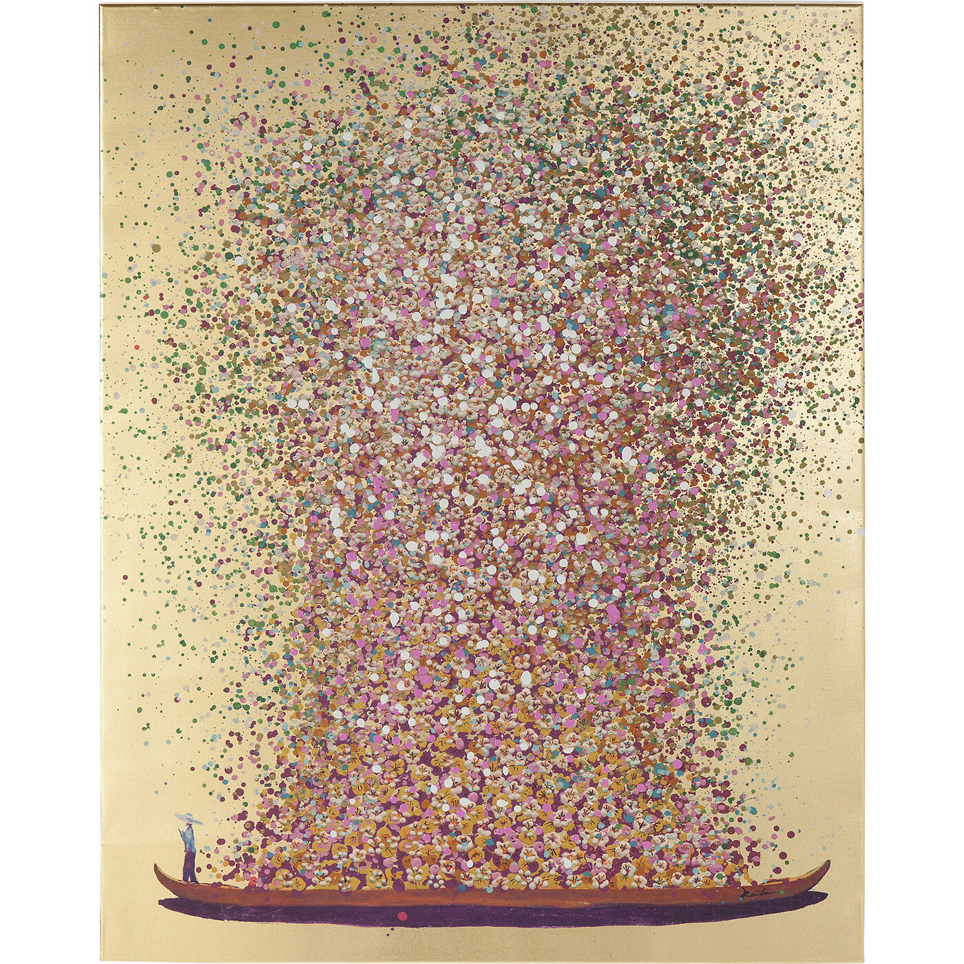 Картина Flower Boat Gold Pink 160x120 см
