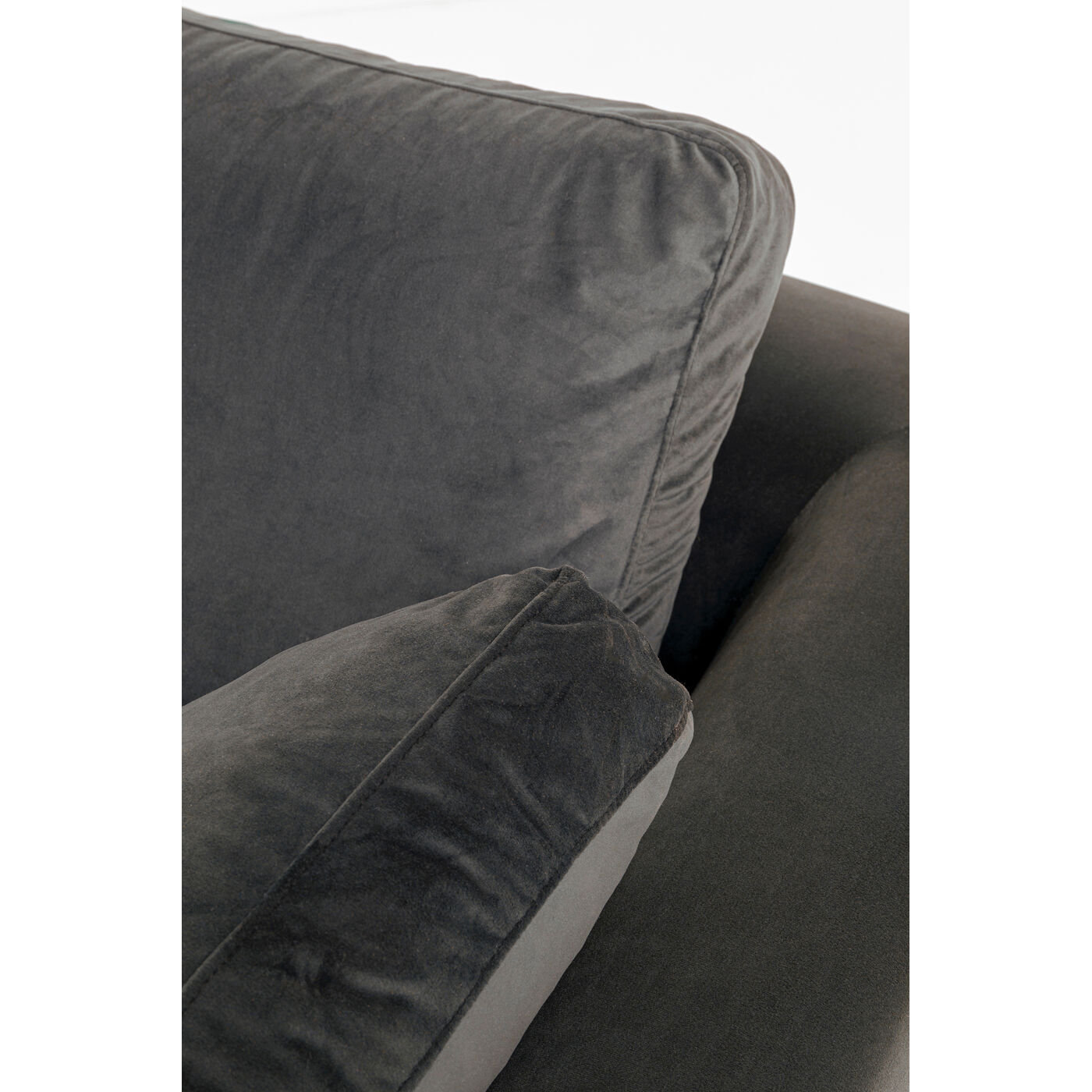 Диван угловой левосторонний Black Gianna Velvet Grey Left