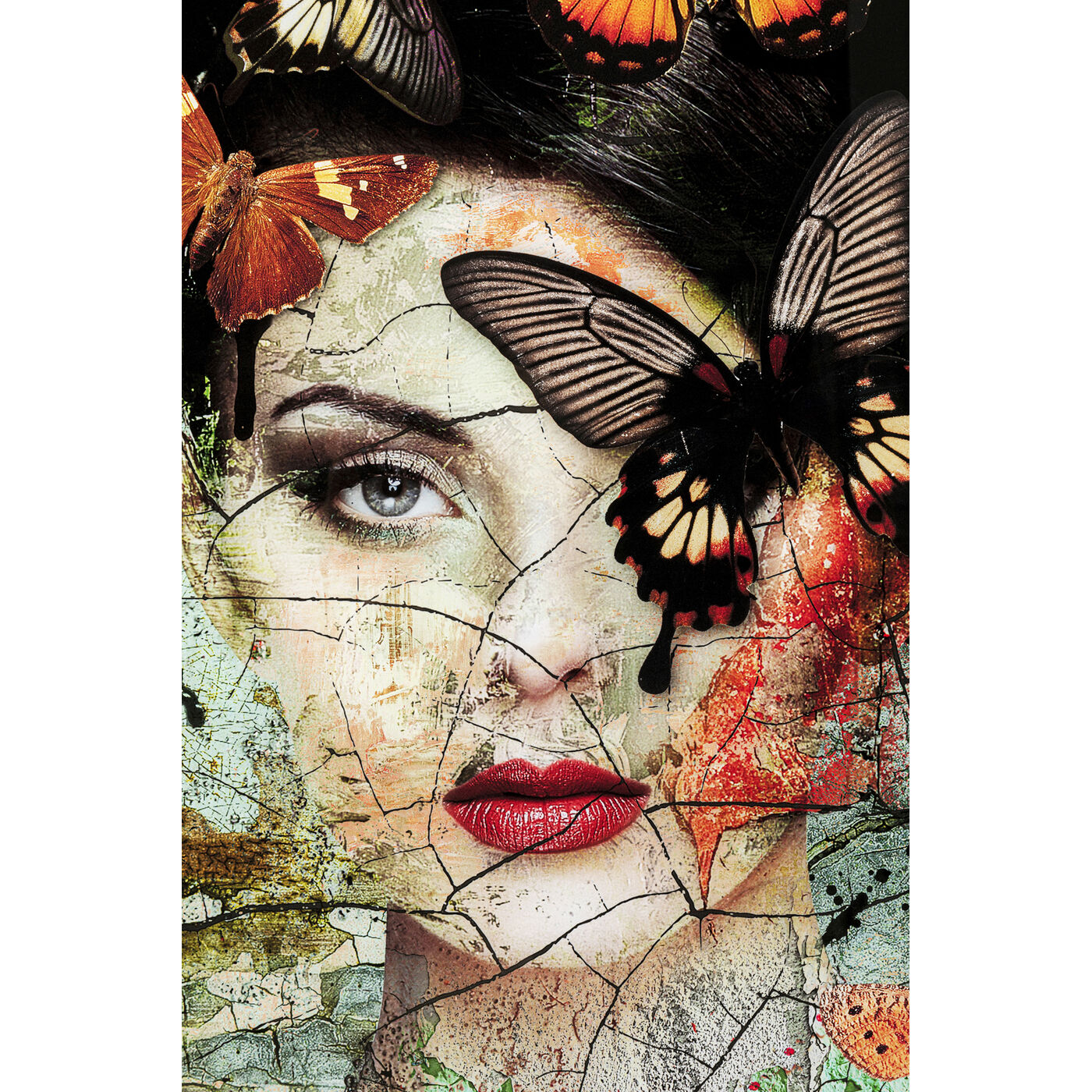 Картина стеклянная Lady Butterfly 100x150 см