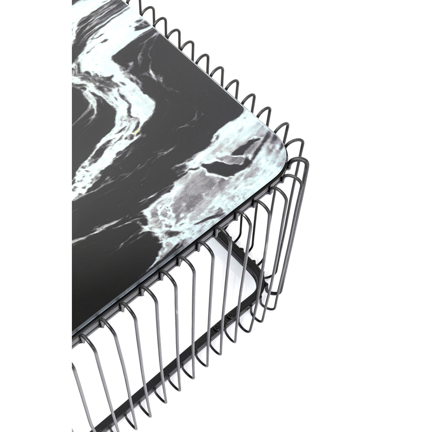 Стол кофейный Wire Glass Marble Black 145x75 см